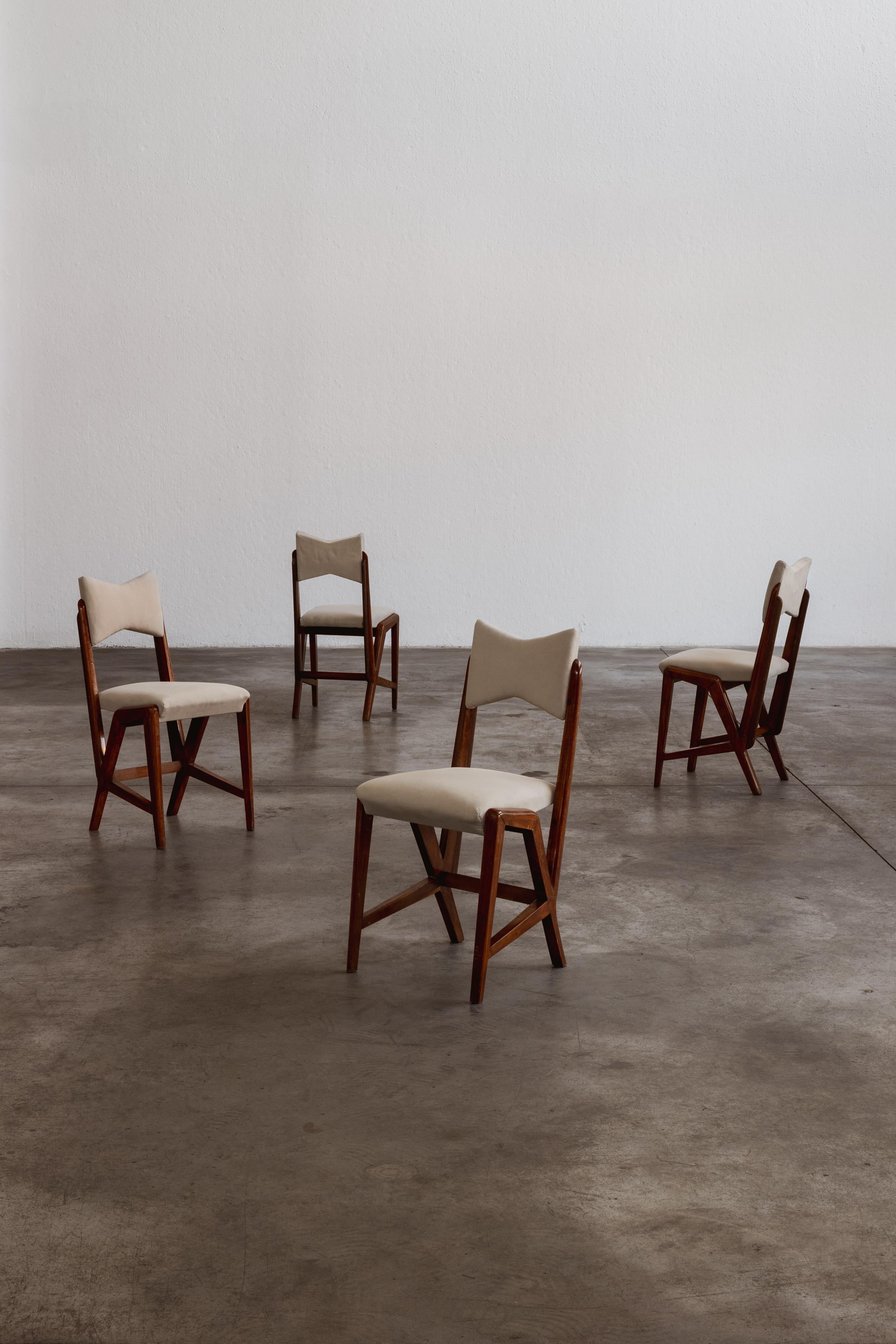 Sedie da pranzo Giuseppe Scapinelli per Fábrica de Móveis Giesse, 1950, Set di 4 in vendita 2
