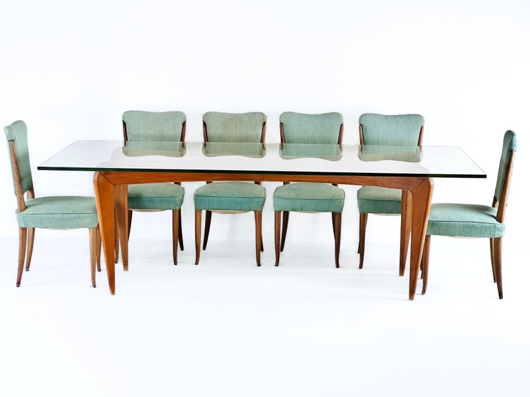 Giuseppe Scapinelli Dining Room Table and Ten Chairs Hardwood Brazilian