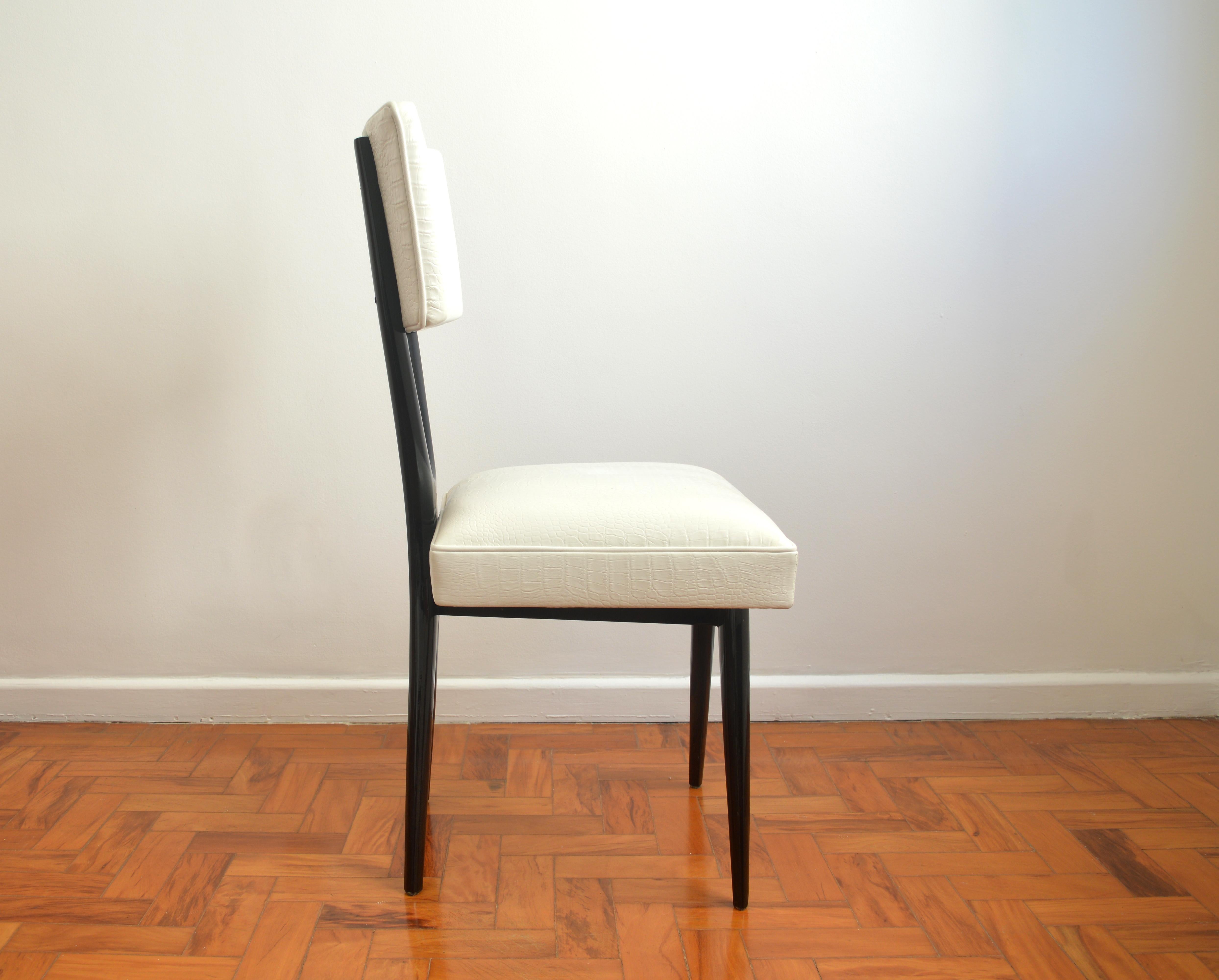 Brazilian Giuseppe Scapinelli Ebonized Dining Chair Made in the 1950's For Sale