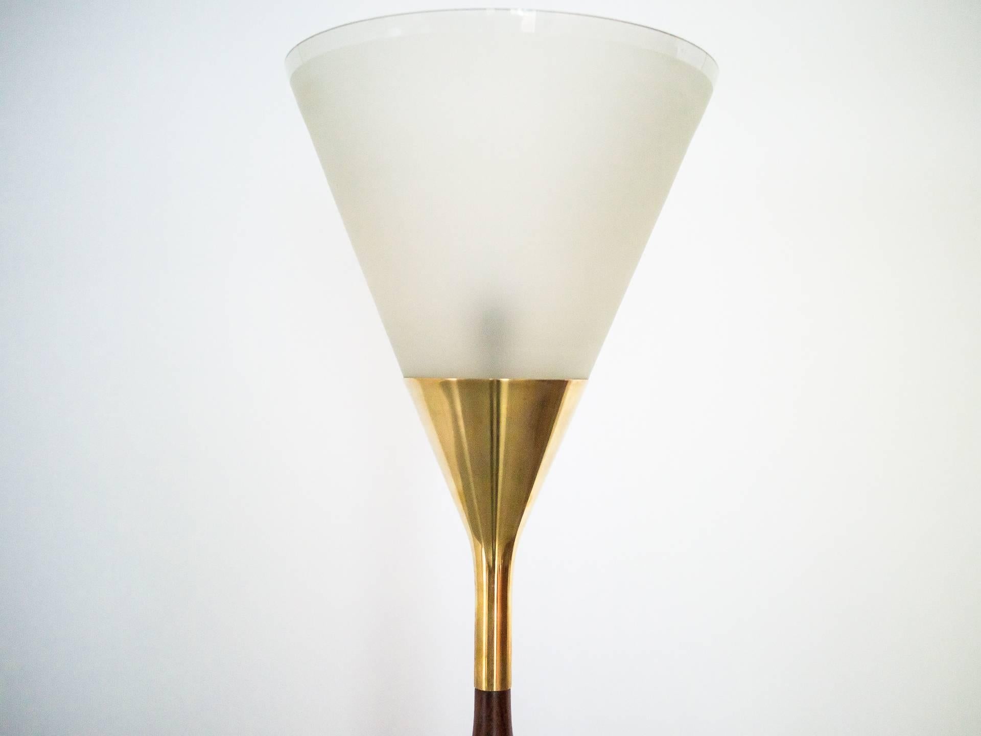 1950s Floor Lamp by G. Scapinelli in Rosewood, Marble, Brass and Crystal, Brazil 2