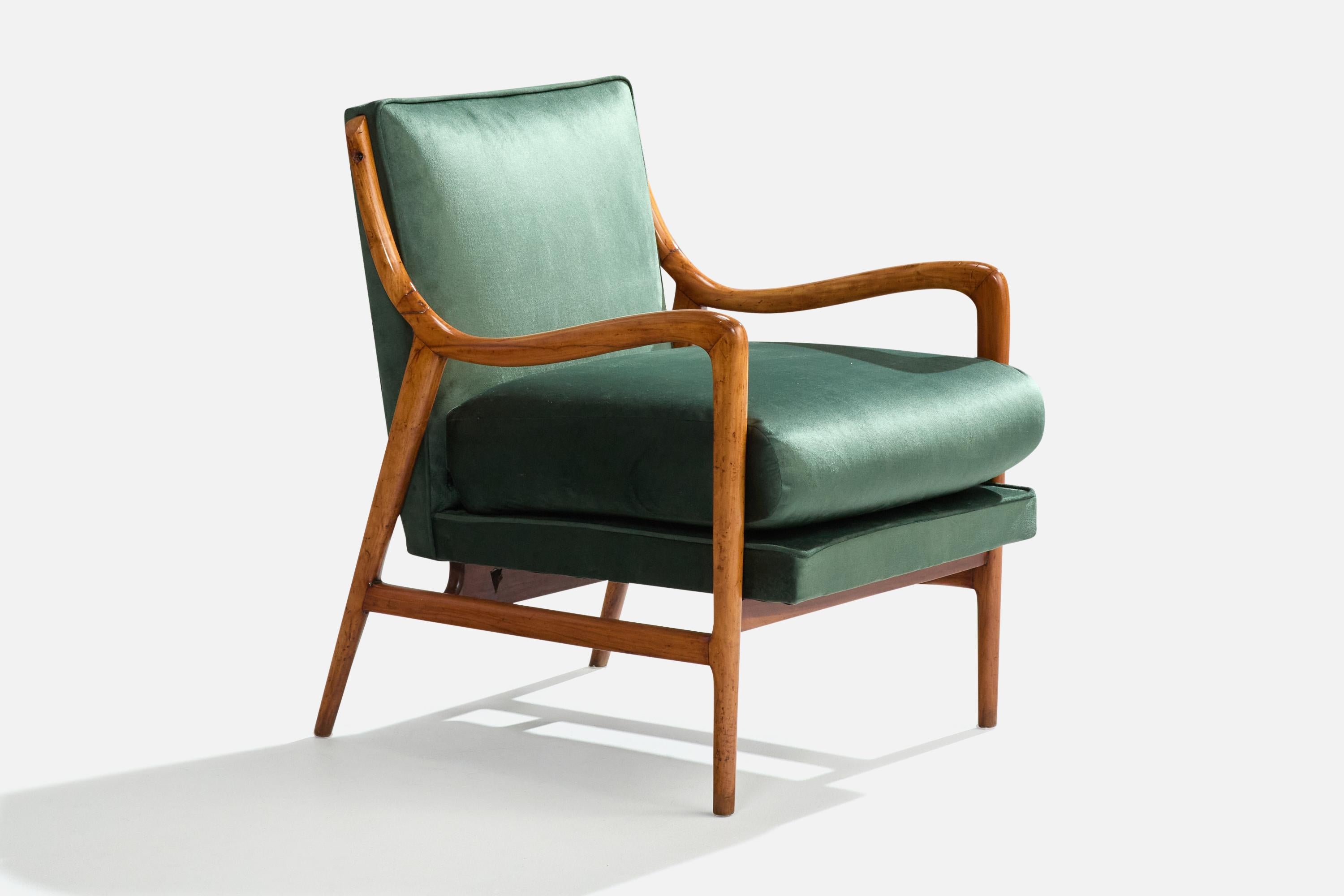 Giuseppe Scapinelli, Loungesessel, Caviúna, Samt, Brasilien, 1950er Jahre im Zustand „Gut“ im Angebot in High Point, NC