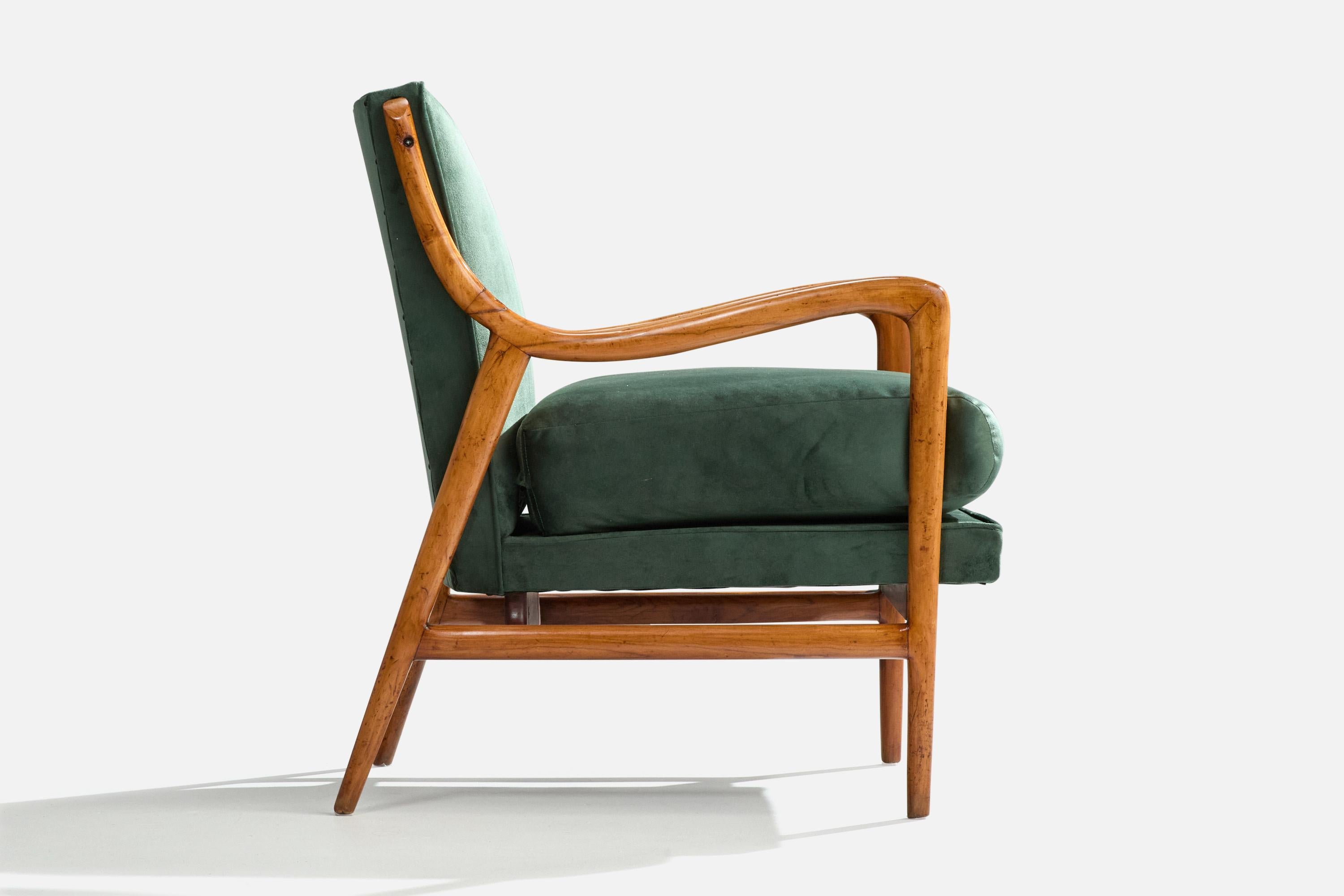 Giuseppe Scapinelli, Loungesessel, Caviúna, Samt, Brasilien, 1950er Jahre im Angebot 1