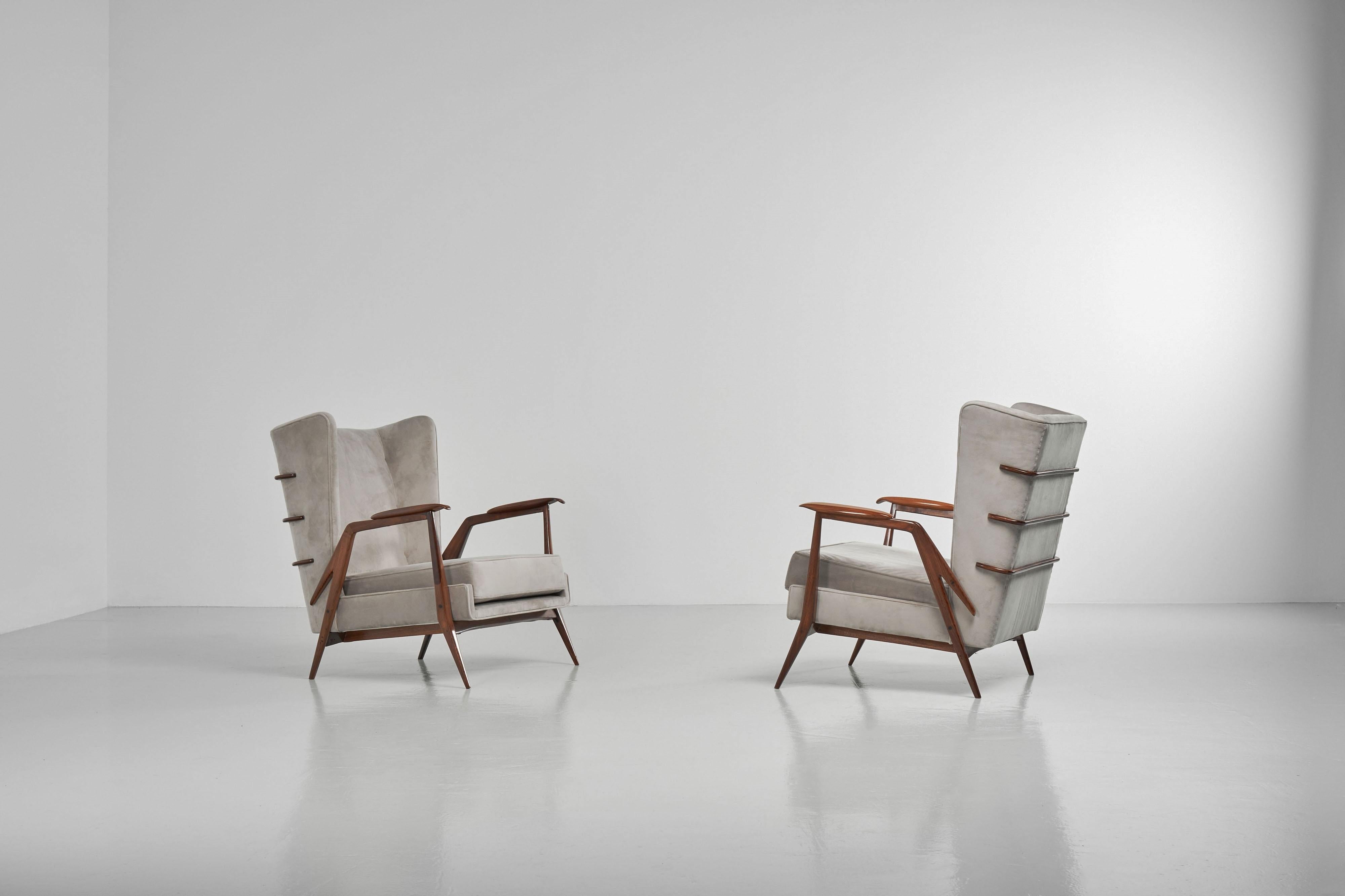 Mid-Century Modern Paire de chaises longues Giuseppe Scapinelli Brésil 1950 en vente