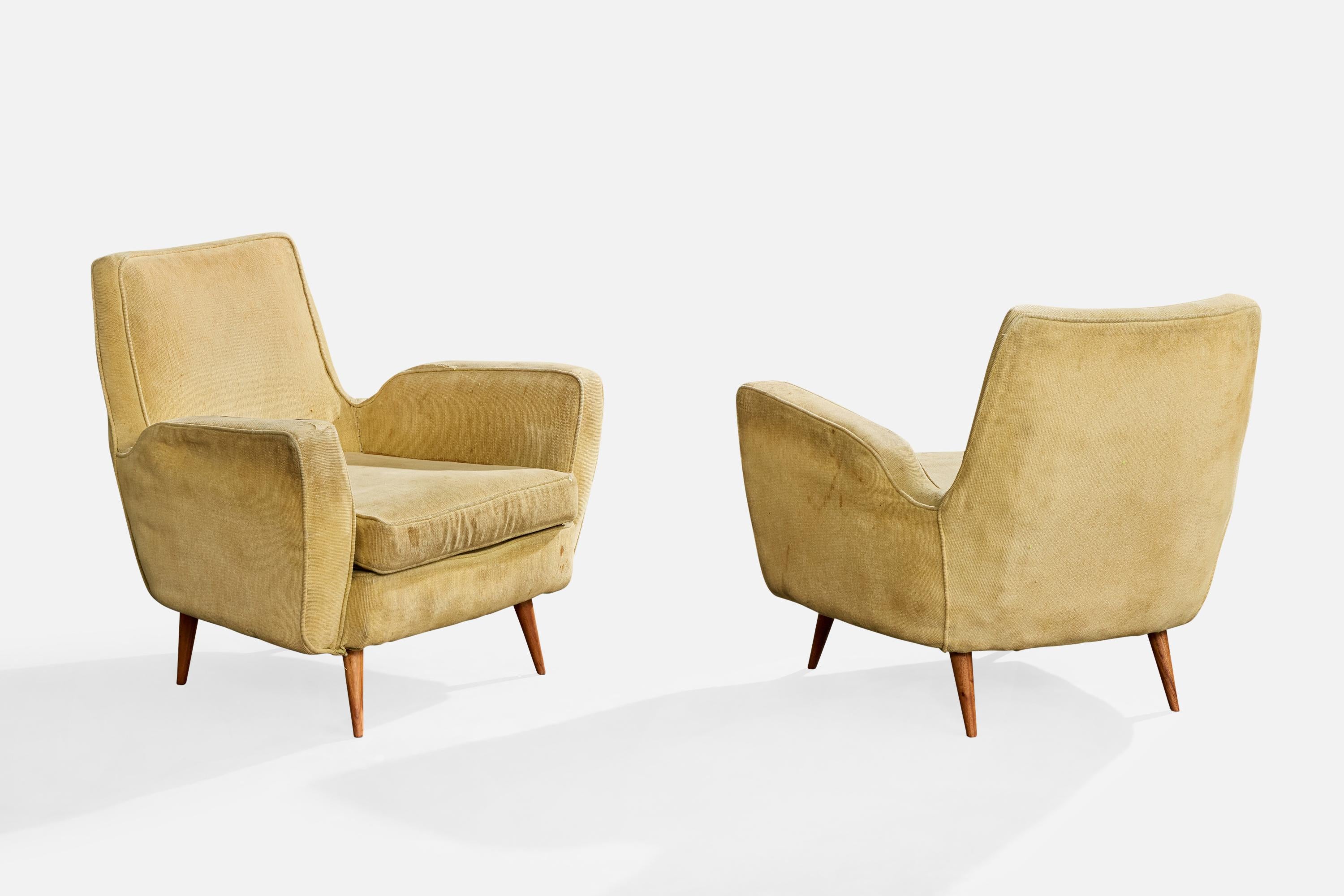 Mid-Century Modern Giuseppe Scapinelli, chaises longues, Wood, tissu, Brésil, années 1950 en vente