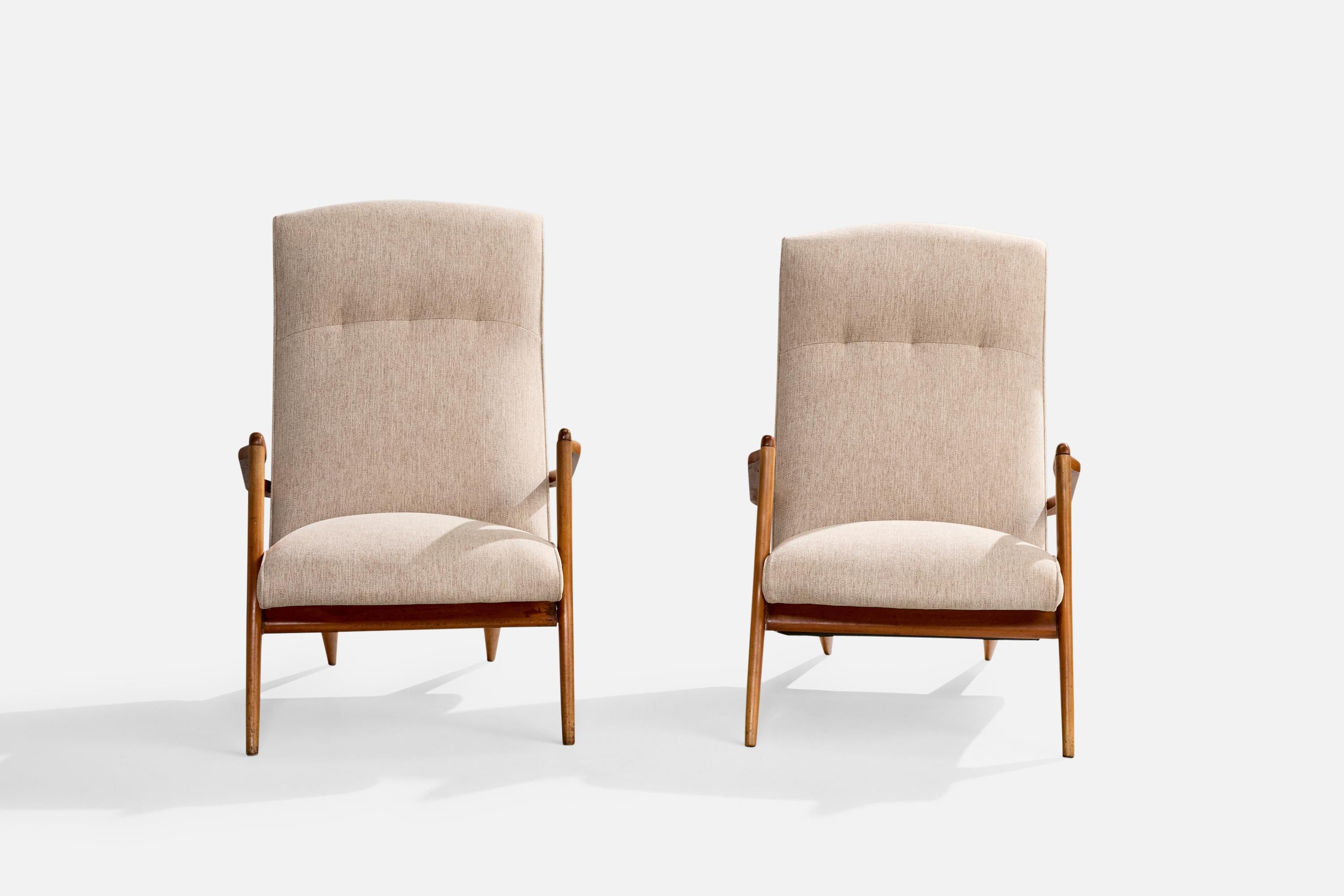 Giuseppe Scapinelli, Sillas de salón, Madera, Tela, Brasil, Años 50 Brasileño en venta