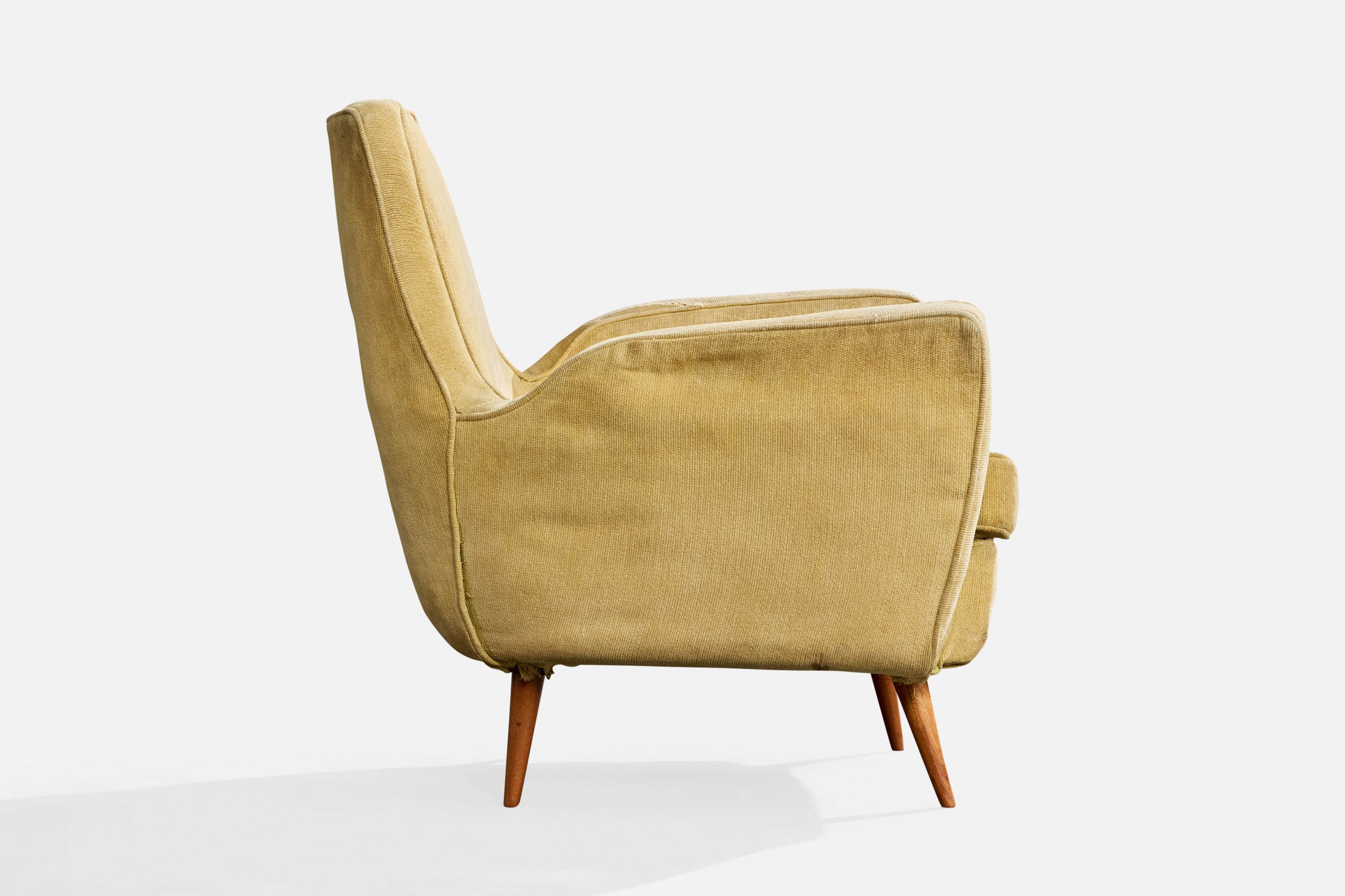 Tissu Giuseppe Scapinelli, chaises longues, Wood, tissu, Brésil, années 1950 en vente