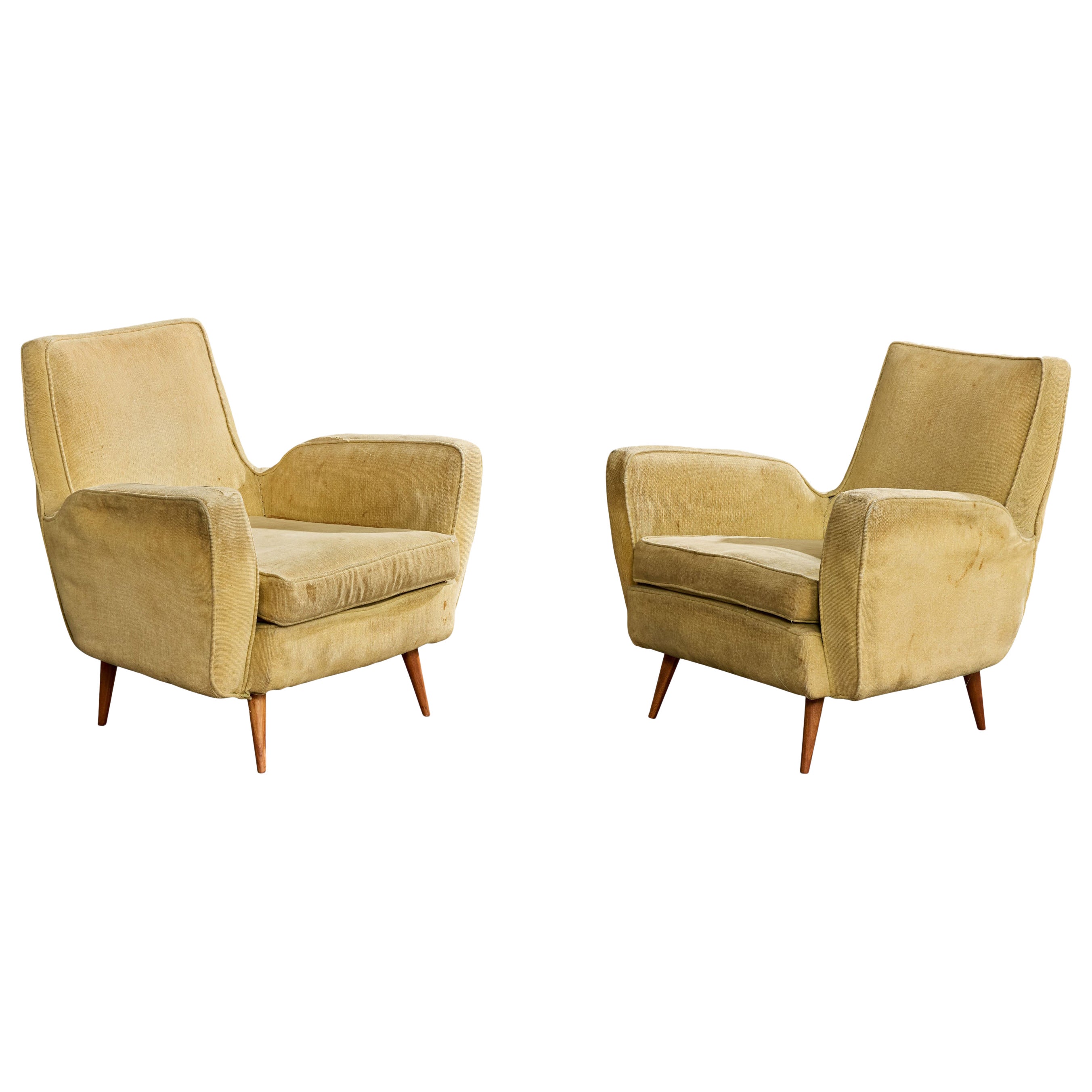 Giuseppe Scapinelli, Sillas de salón, Madera, Tela, Brasil, Años 50