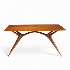 Giuseppe Scapinelli Mid Century Brazilian Walnut Console Flip Top Dining Table