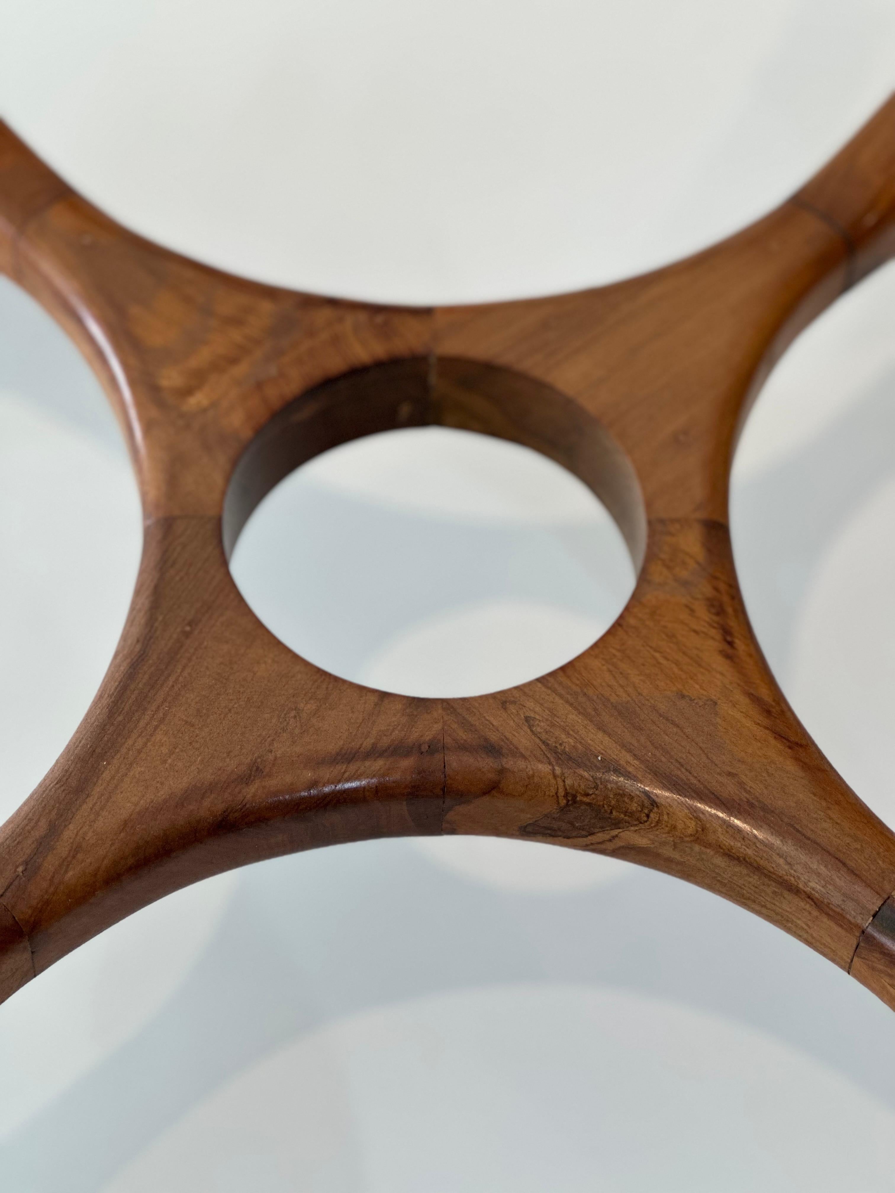 Mid-20th Century Giuseppe Scapinelli. Mid-Century Modern Round Coffee Table in Caviúna Wood