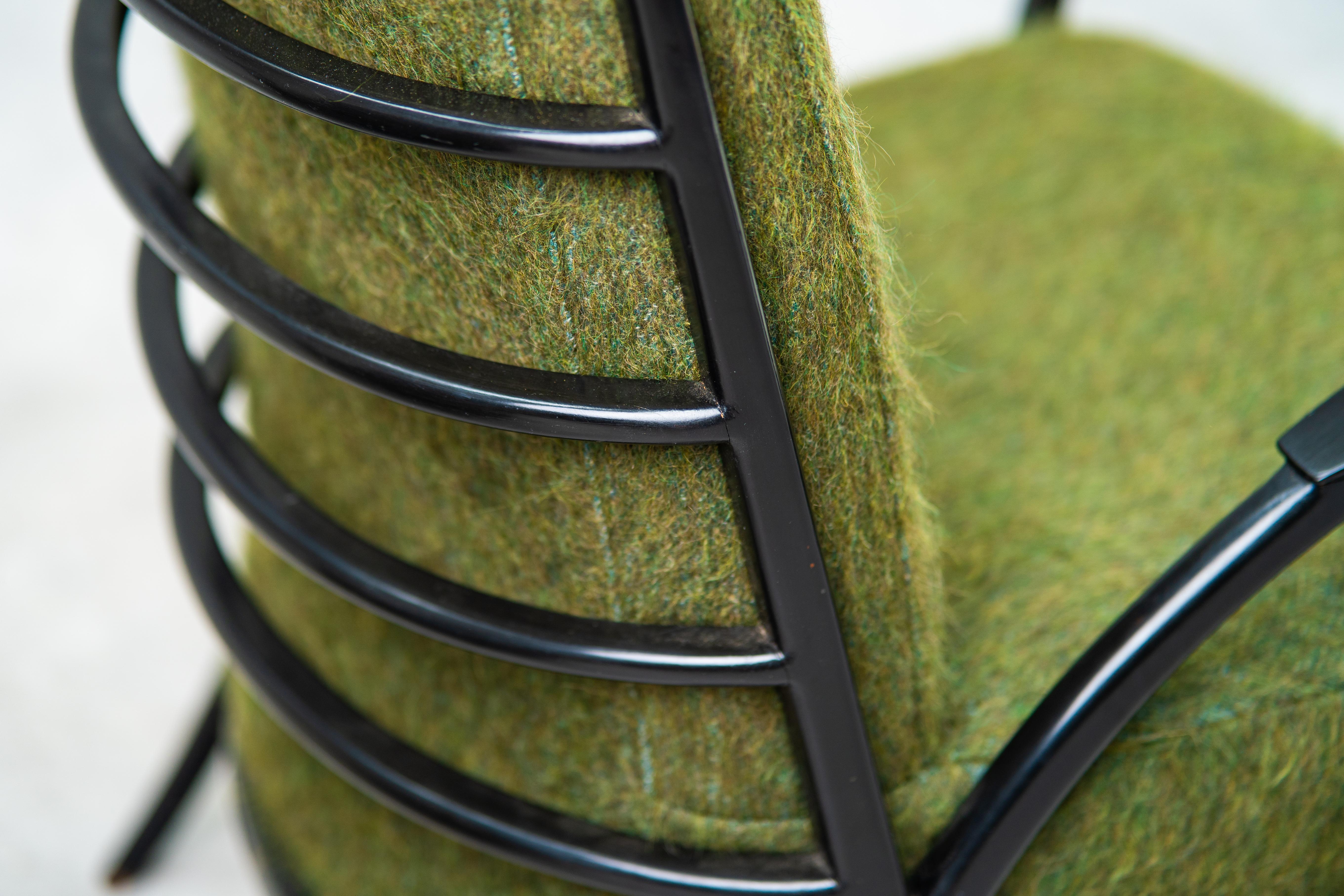 Giuseppe Scapinelli pair of Ebonized Armchairs 1950s Brazil Pierre Frey For Sale 6
