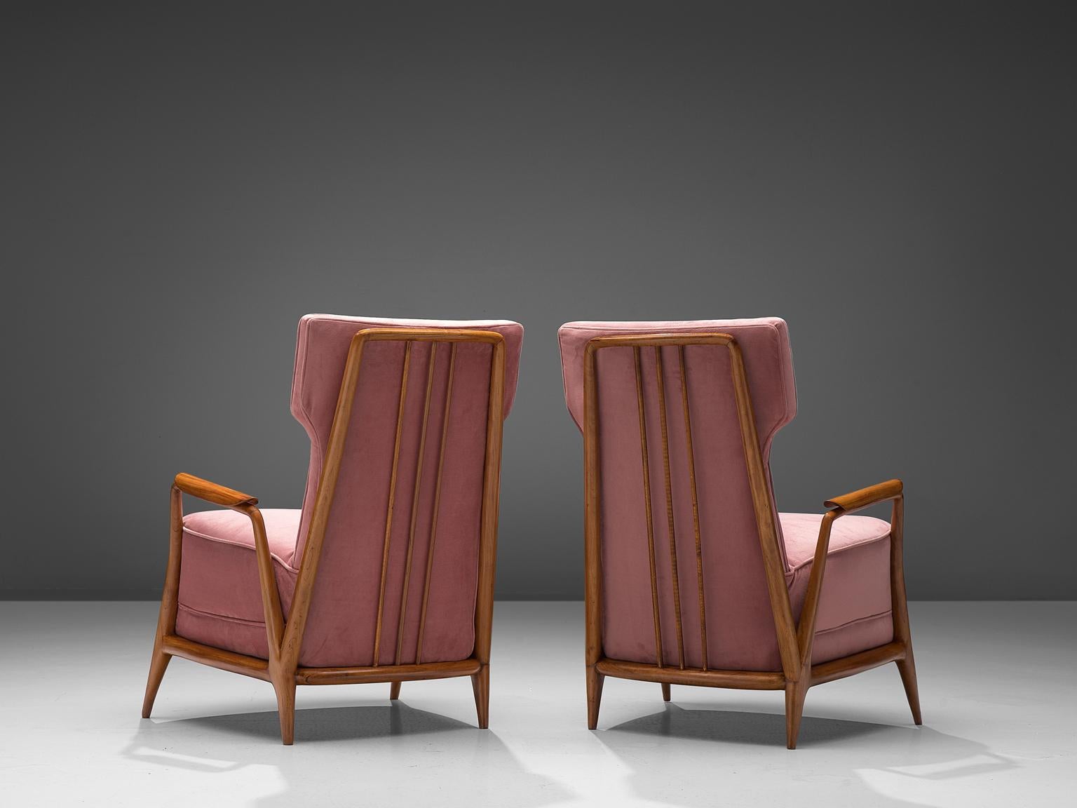 Mid-Century Modern Giuseppe Scapinelli Pair of High Back Chairs
