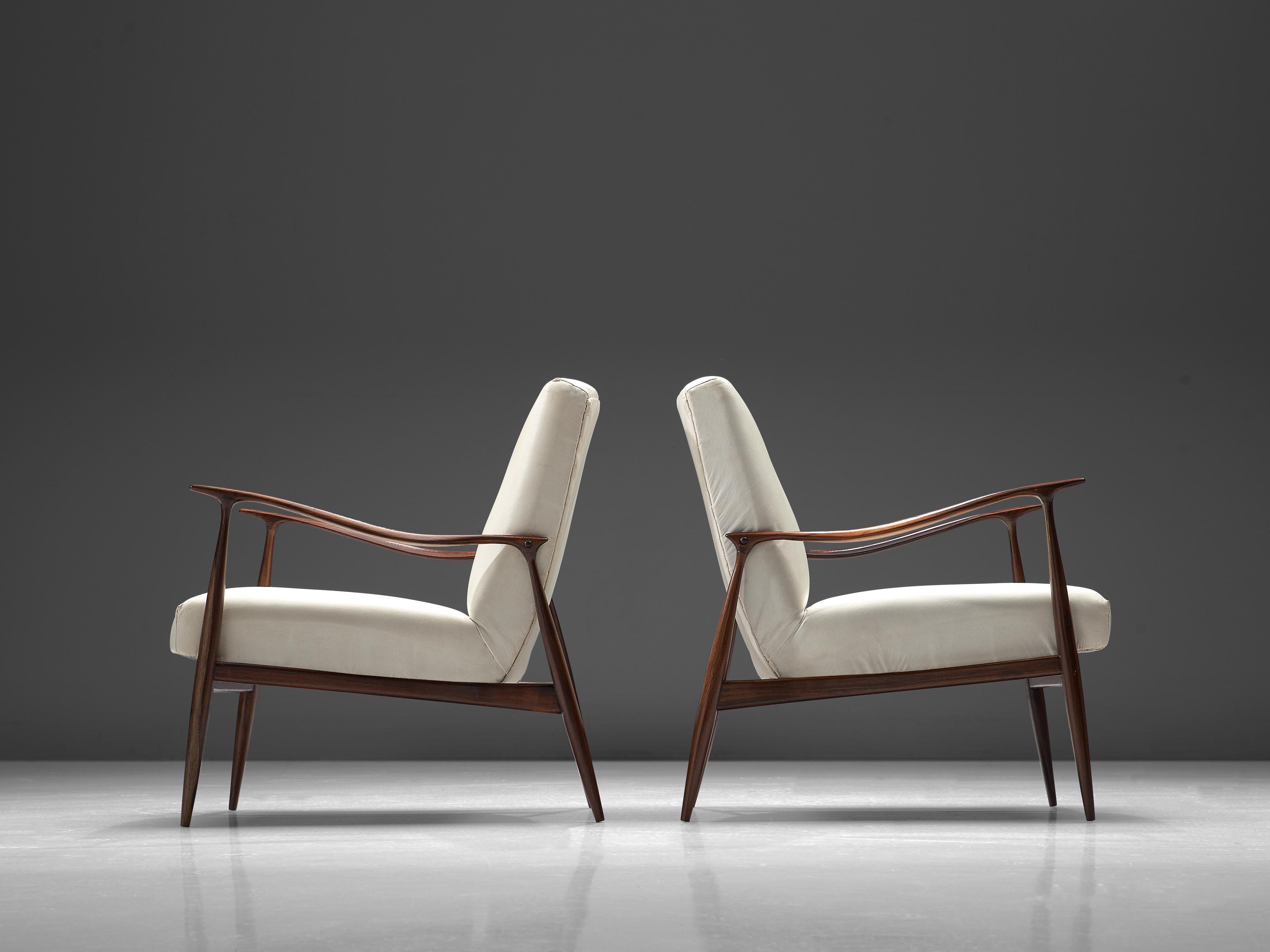Mid-Century Modern Giuseppe Scapinelli Pair of Sculptural Lounge Chairs