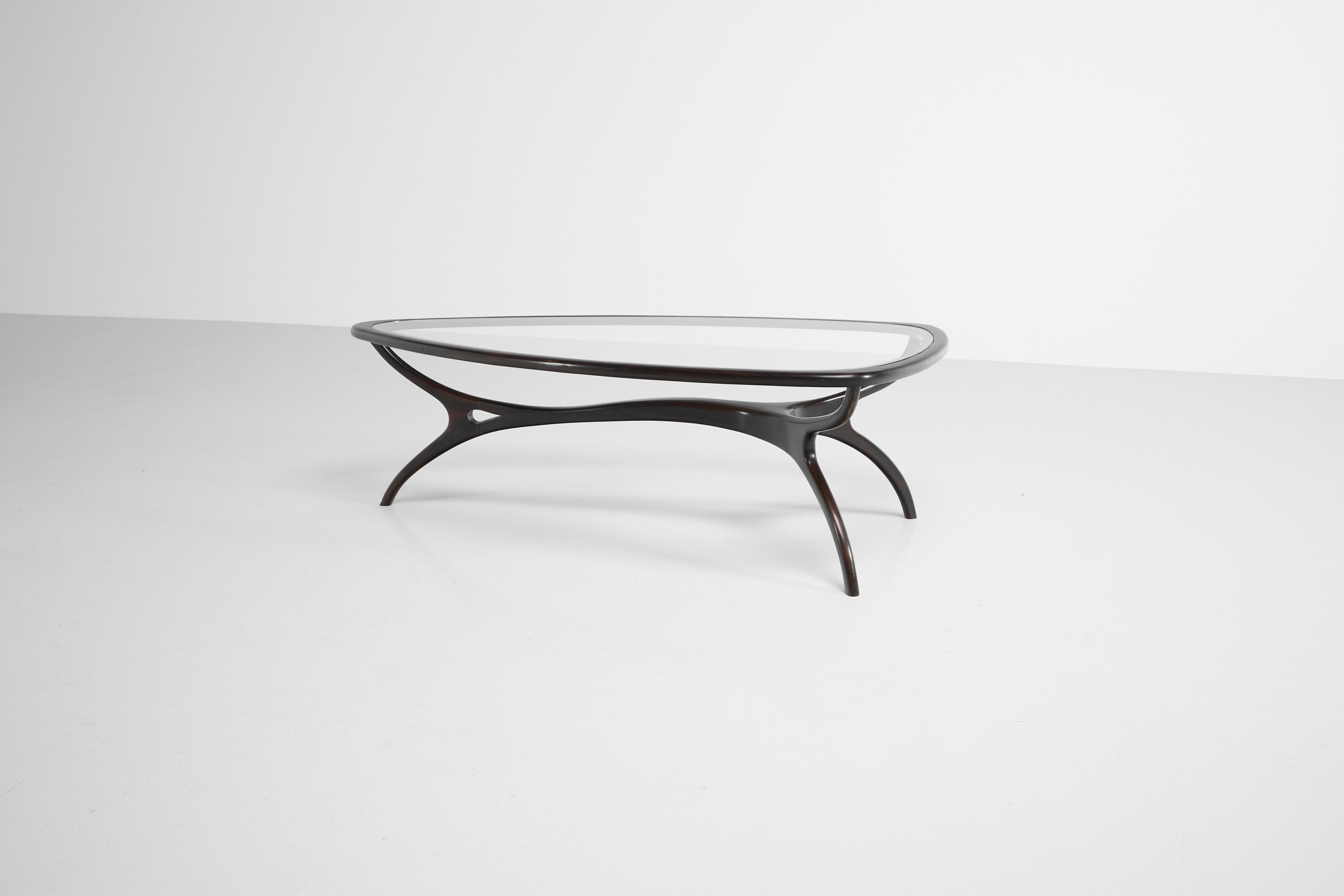 Mid-Century Modern Giuseppe Scapinelli Sculptural Coffee Table Brazil, 1950 For Sale