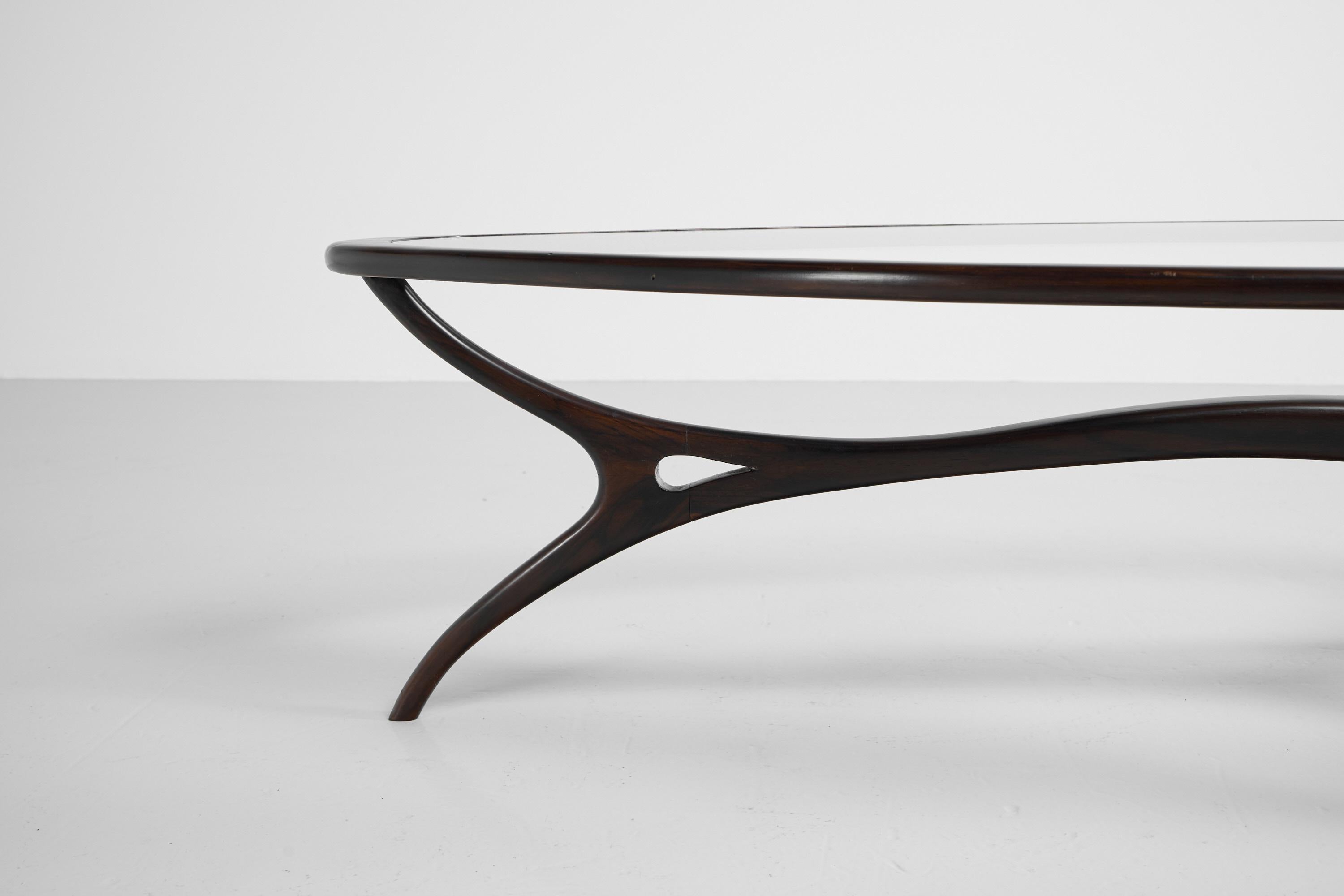 Mid-20th Century Giuseppe Scapinelli Sculptural Coffee Table Brazil, 1950 For Sale