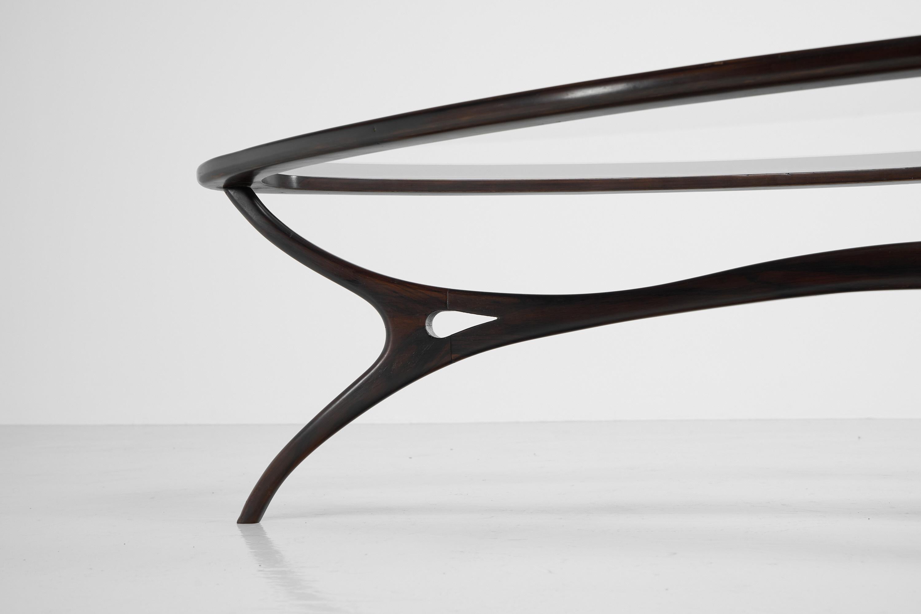 Giuseppe Scapinelli Sculptural Coffee Table Brazil, 1950 For Sale 1