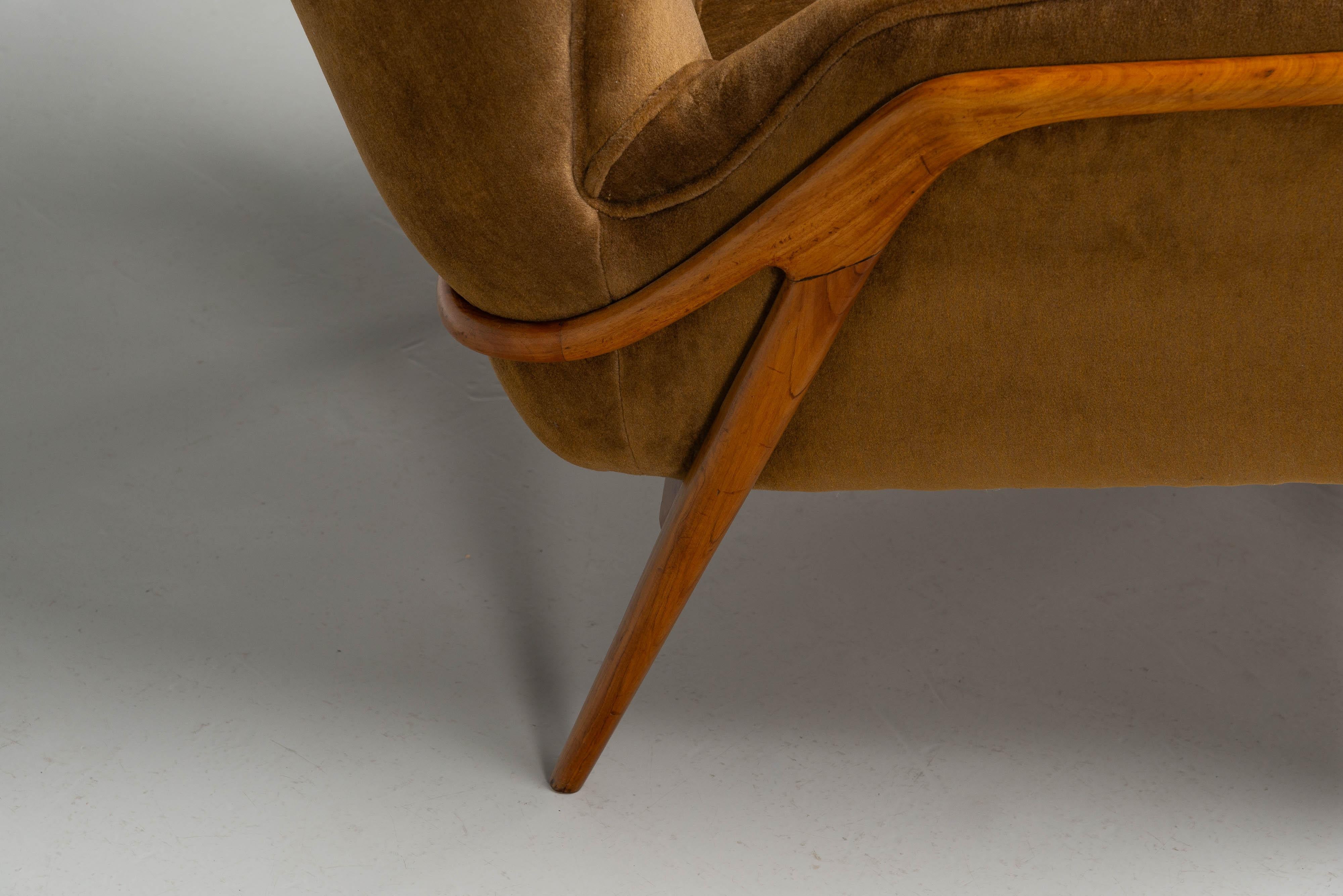 Milieu du XXe siècle Chaise longue sculpturale Giuseppe Scapinelli Brésil 1950 en vente