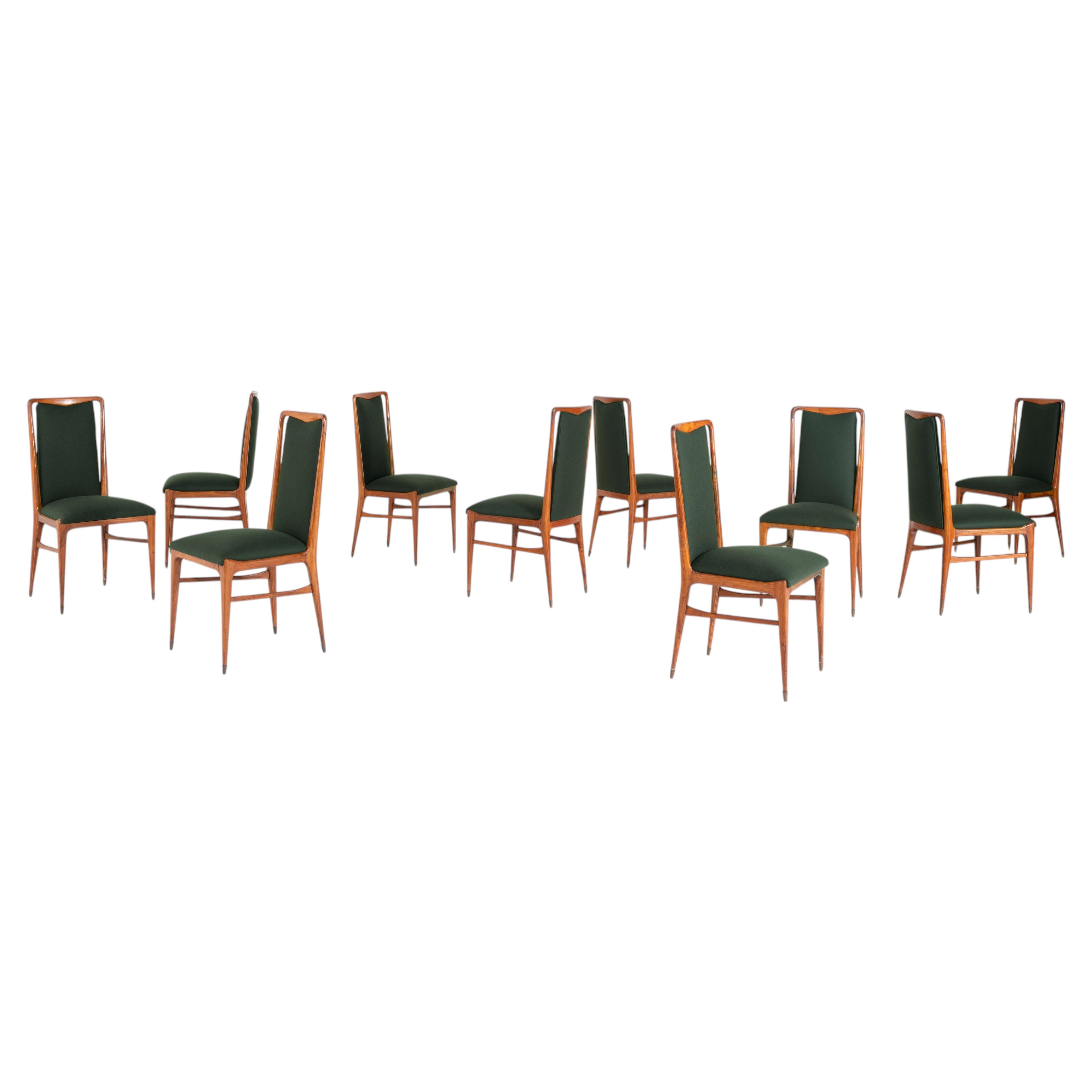Giuseppe Scapinelli, Set of 10 Dining Chairs, Caviuna Wood, Brazil, 1950s