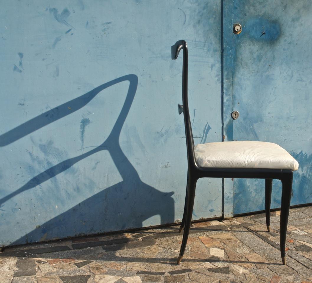 Giuseppe Scapinelli, Set of 12 Ebonized 1950s Brazilian Modern Design Chairs 4