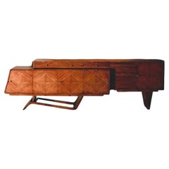 Giuseppe Scapinelli Sideboard, Caviuna-Holz, skulpturales Design, 1950