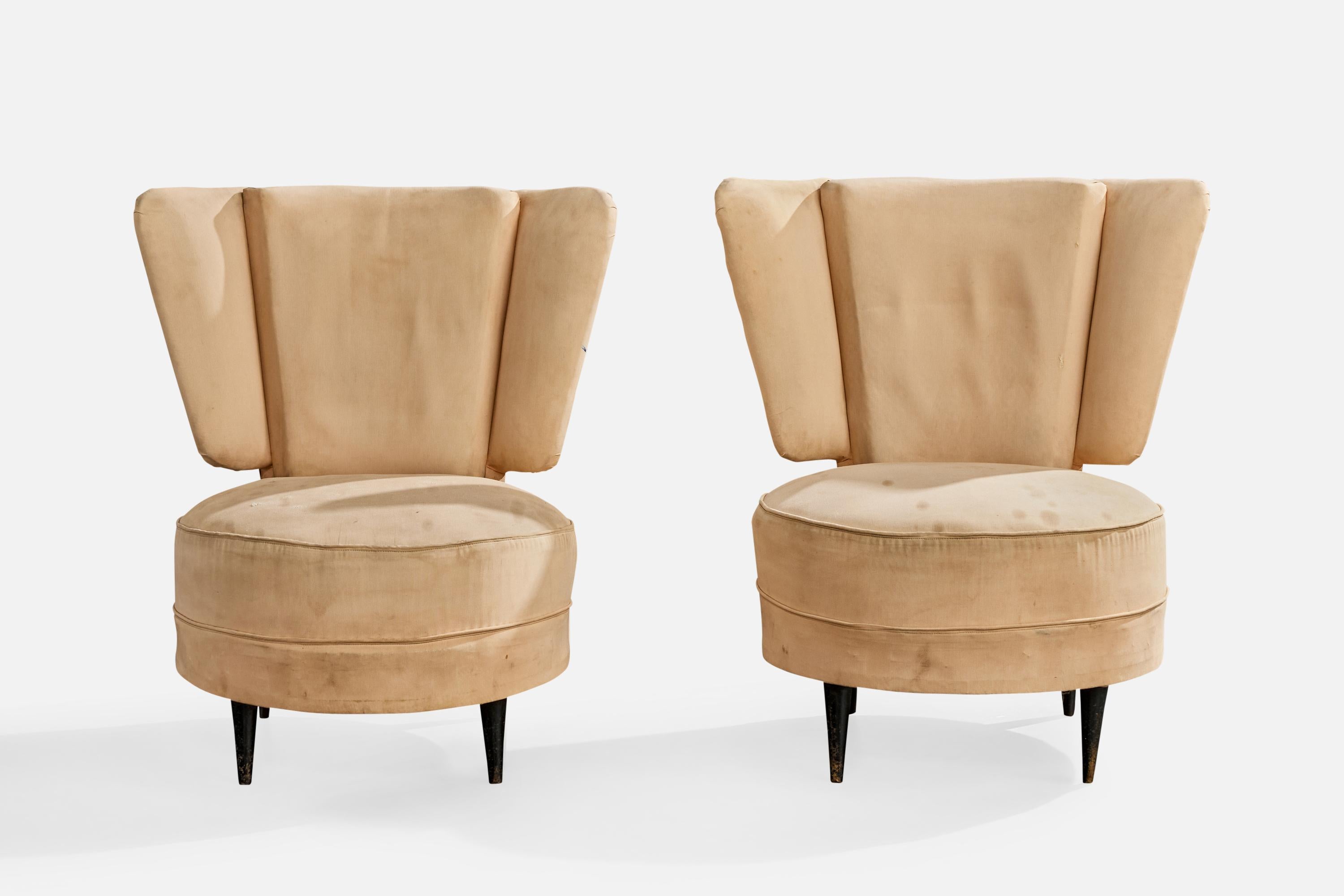 Giuseppe Scapinelli, Sillas Pantuflas, Tela, Madera, Brasil, Años 50 Brasileño en venta