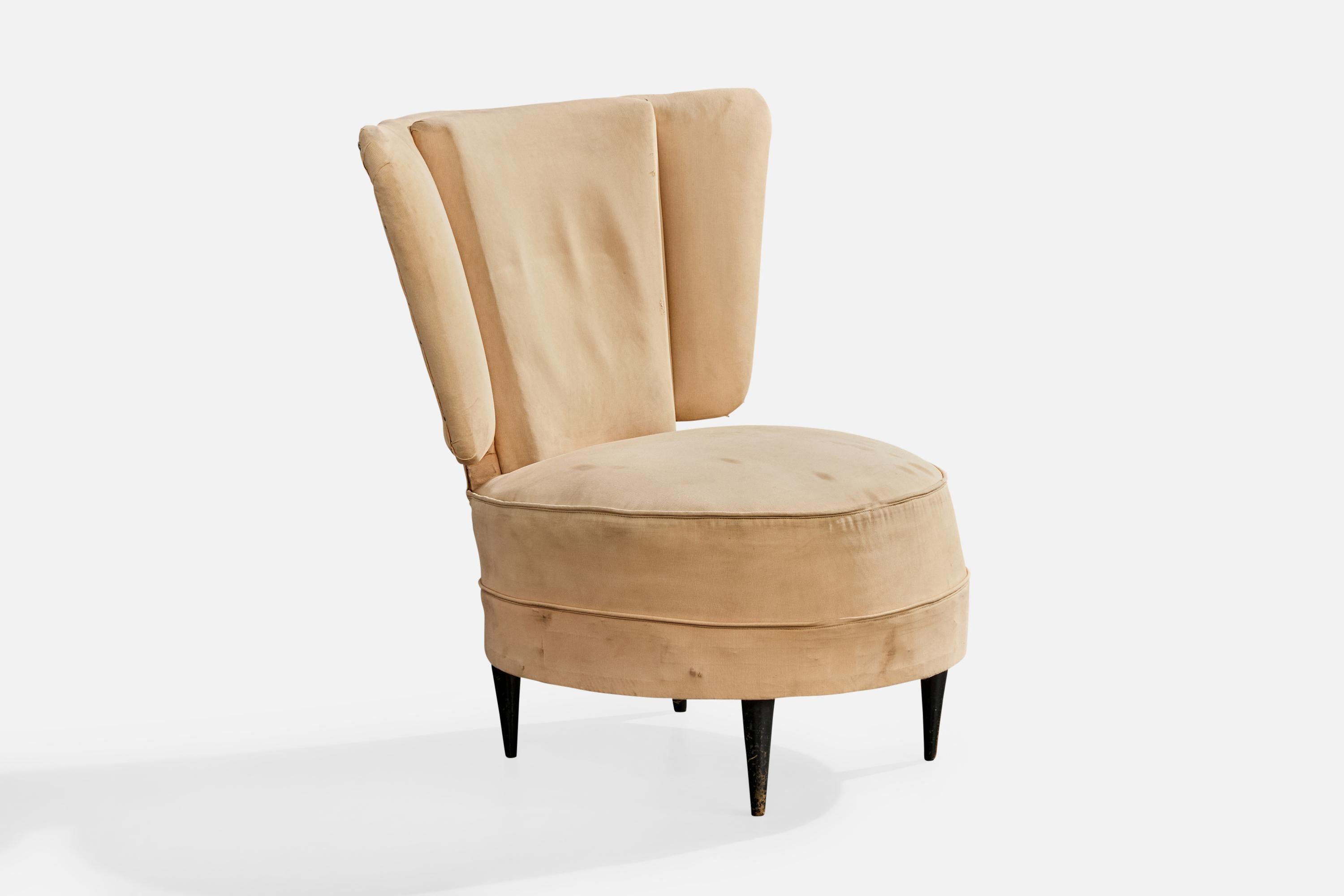 Giuseppe Scapinelli, Sillas Pantuflas, Tela, Madera, Brasil, Años 50 en Bastante bueno estado para la venta en High Point, NC