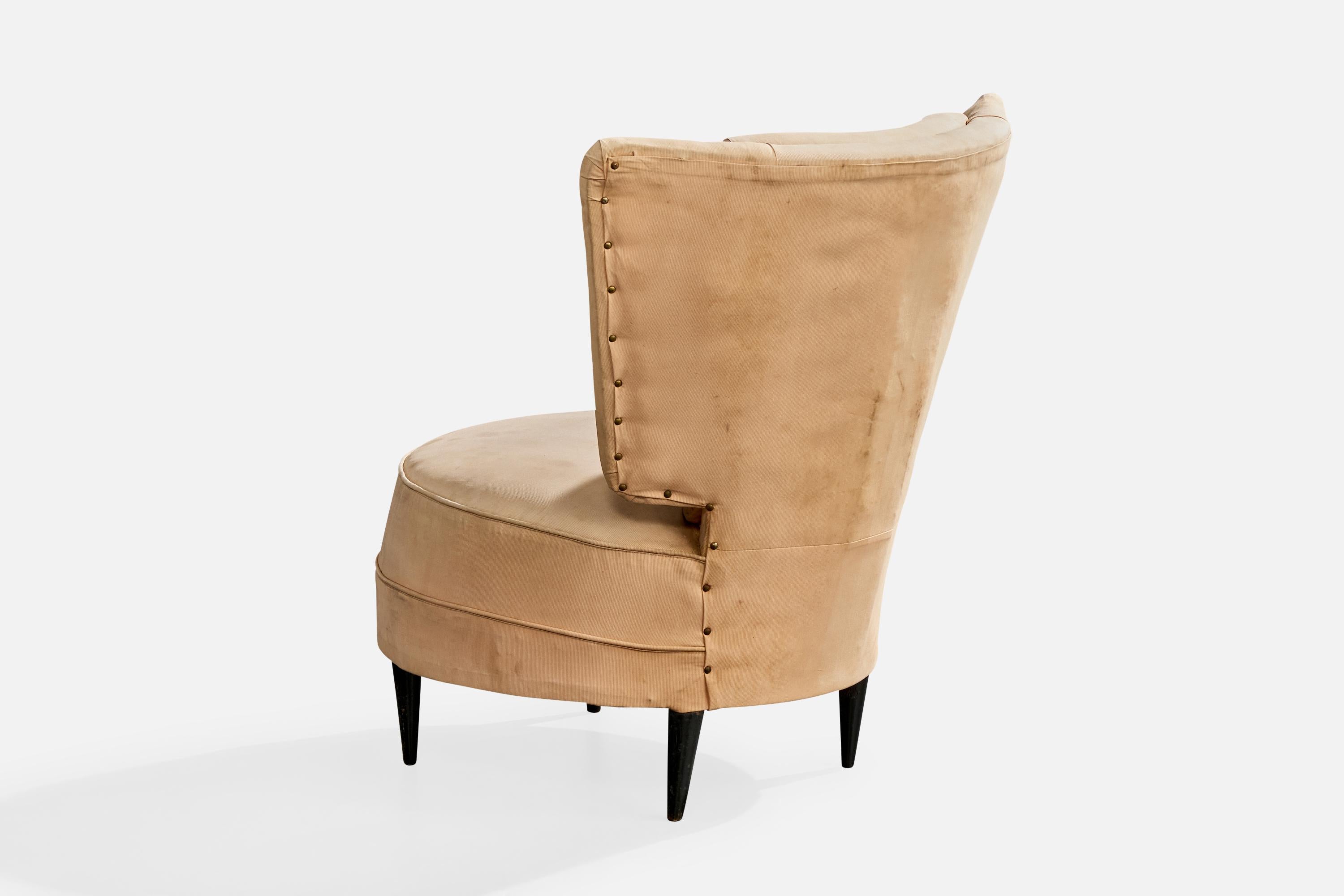 Giuseppe Scapinelli, Sillas Pantuflas, Tela, Madera, Brasil, Años 50 mediados del siglo XX en venta