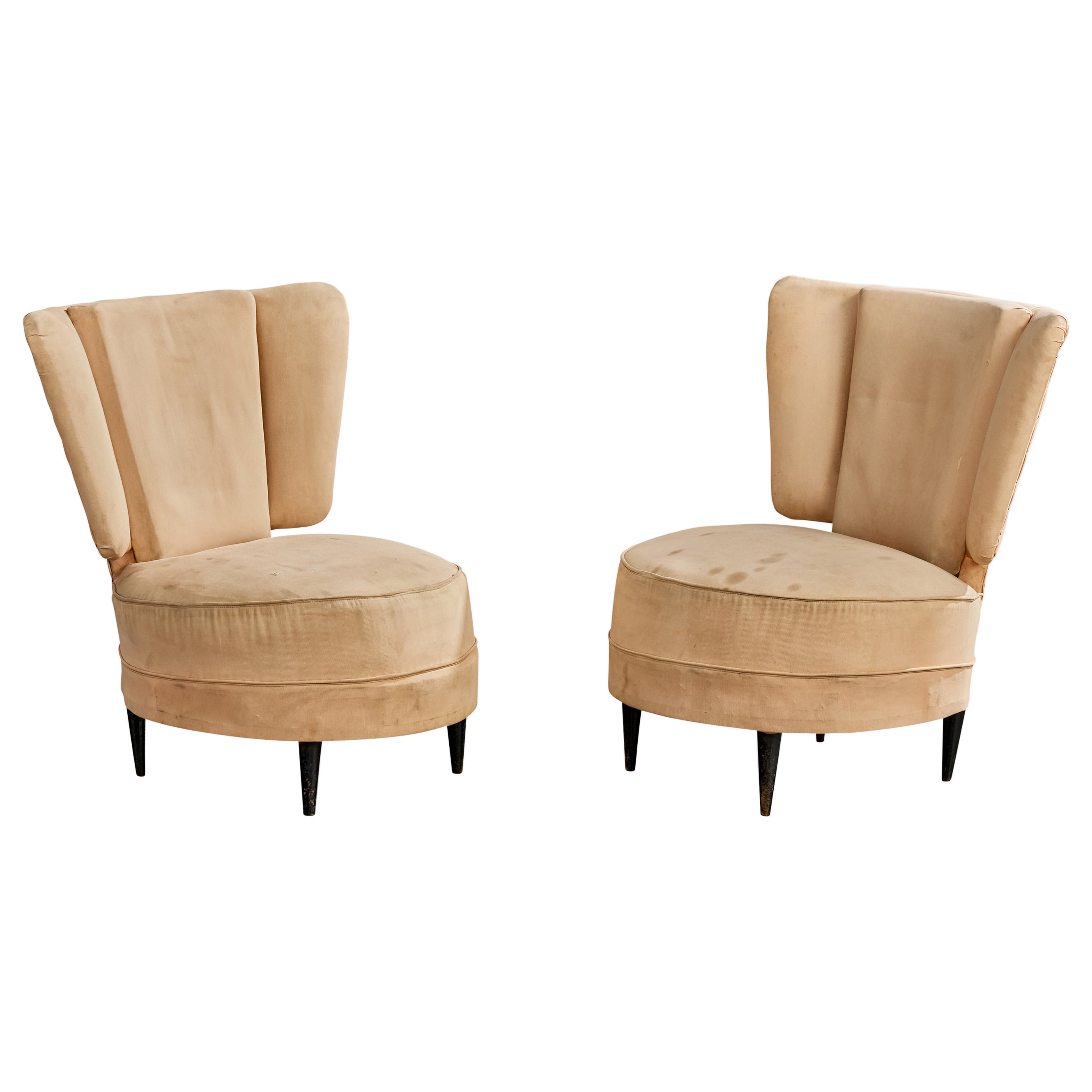 Giuseppe Scapinelli, Sillas Pantuflas, Tela, Madera, Brasil, Años 50