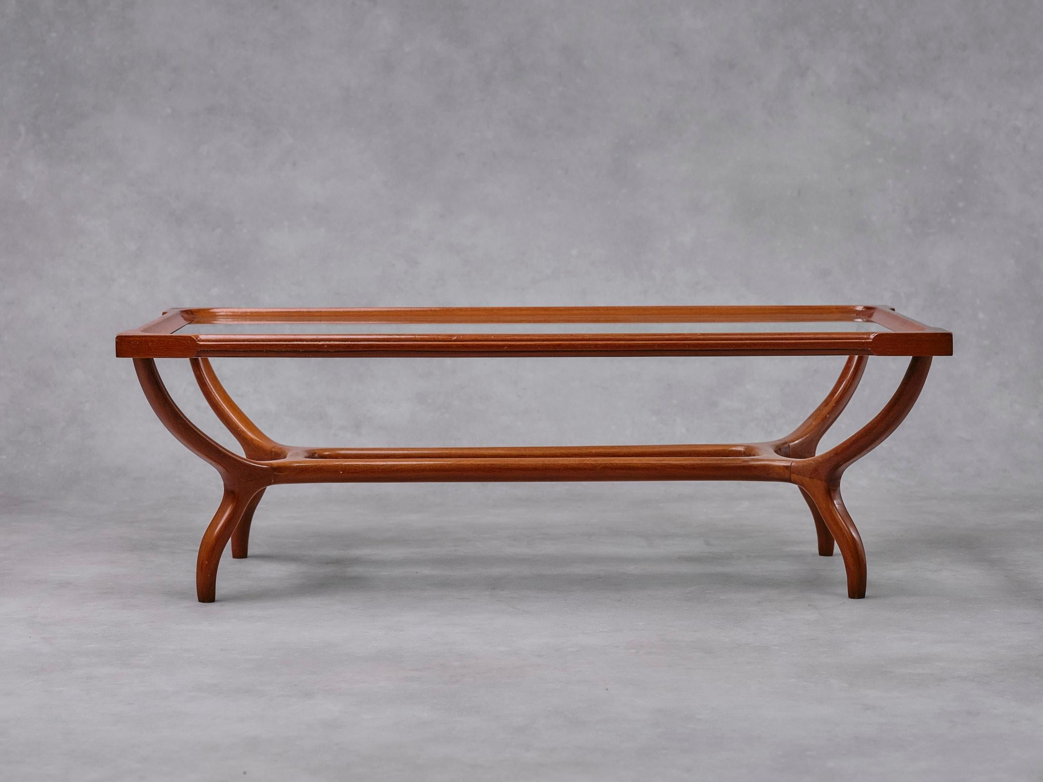 Mid-Century Modern Giuseppe Scapinelli, Vintage Coffee Table, Caviuna Wood, Brazil, 1950s For Sale