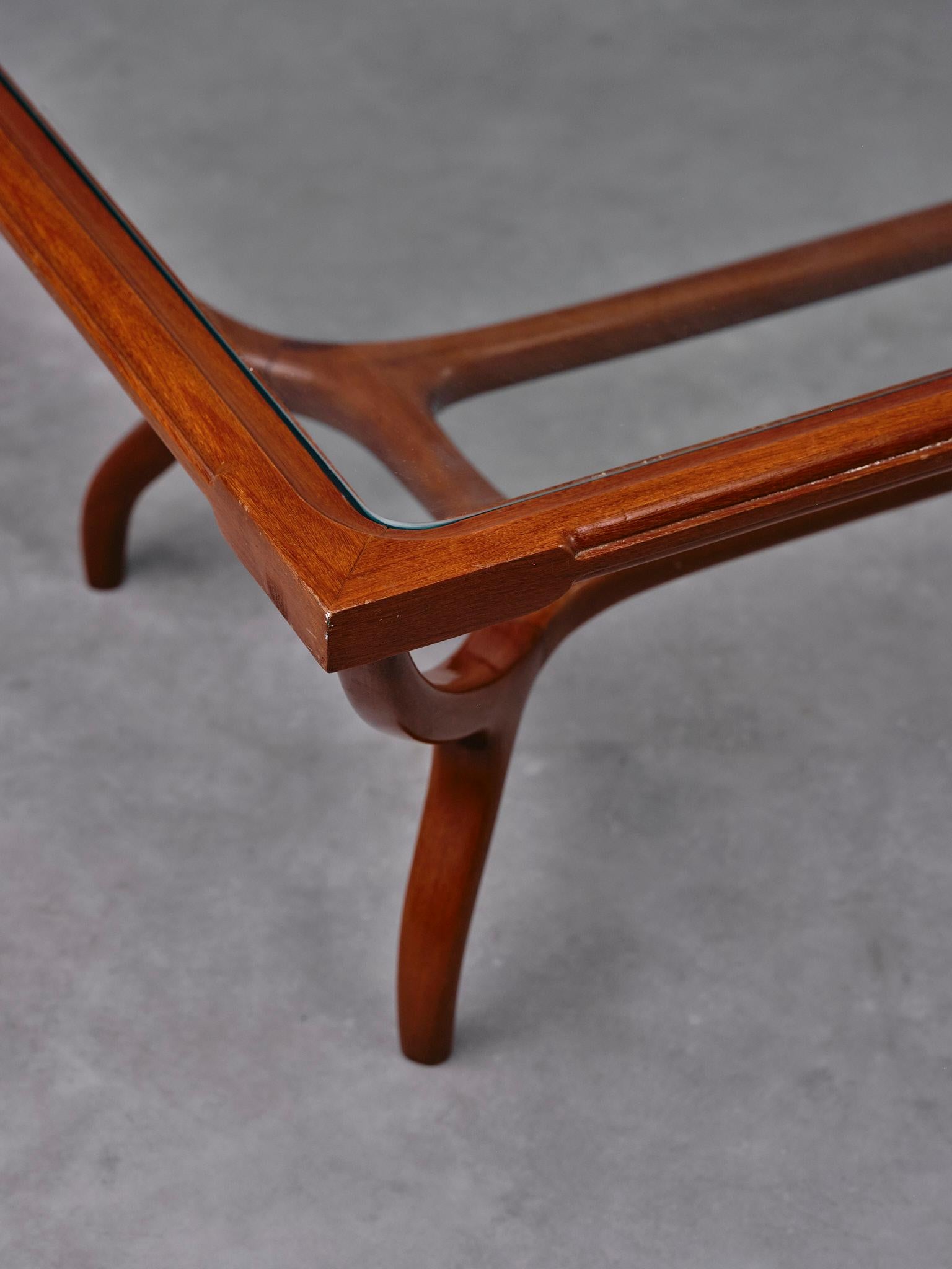 Brazilian Giuseppe Scapinelli, Vintage Coffee Table, Caviuna Wood, Brazil, 1950s For Sale