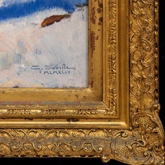 « Paysage scintillant, village des Alpes italiennes, 1944 » Giuseppe Sobrile (1879-1956)