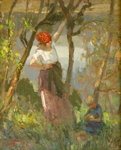 Mother and Child In An Orchard