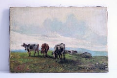 Giuseppe Solenghi  Peinture à l'huile signée/datée 1913 (65x50cm)  Superbe décoration murale !