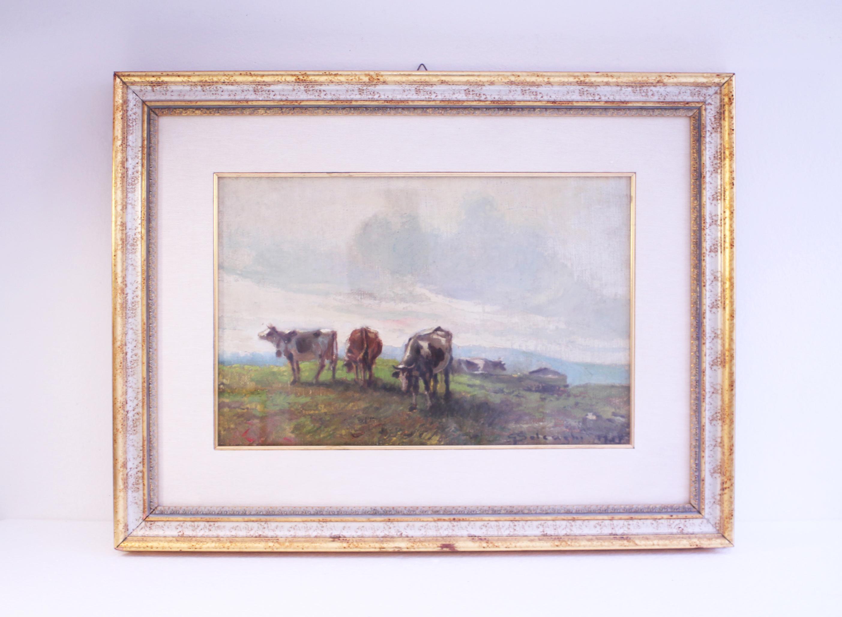 Giuseppe Solenghi  signed/dated 1913 oil painting (65x50cm)  Great wall decor! For Sale 2