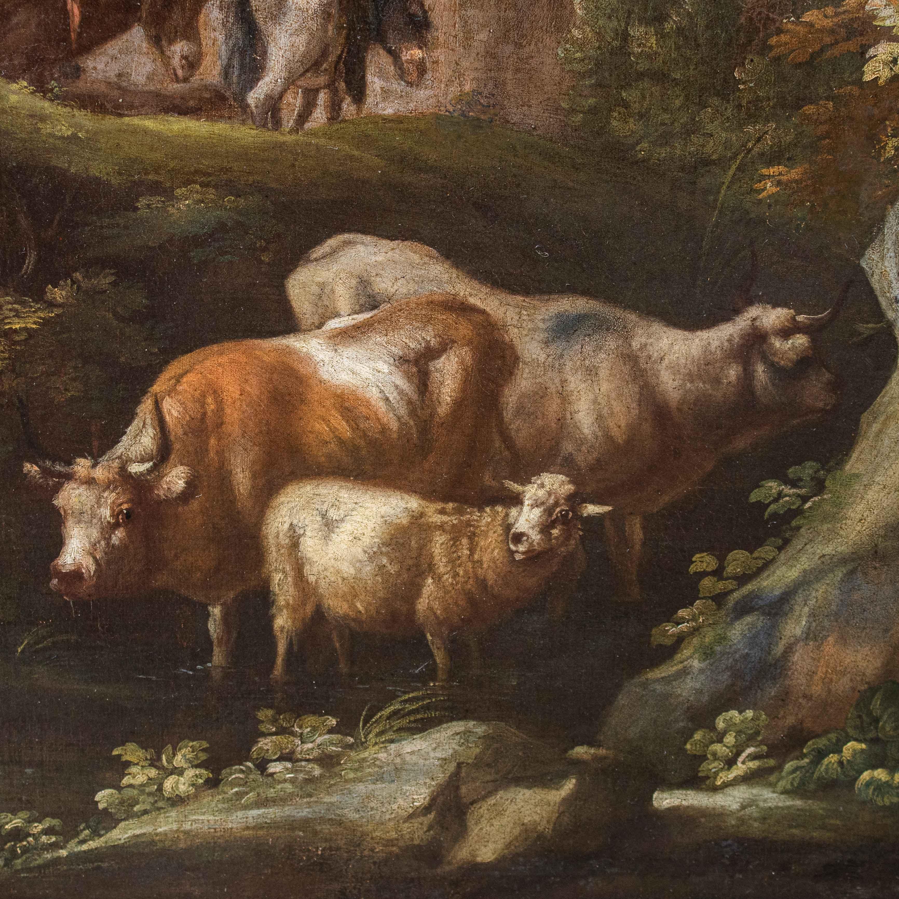 Caravan of shepherds Oil on canvas painting Giuseppe Tassone For Sale 11