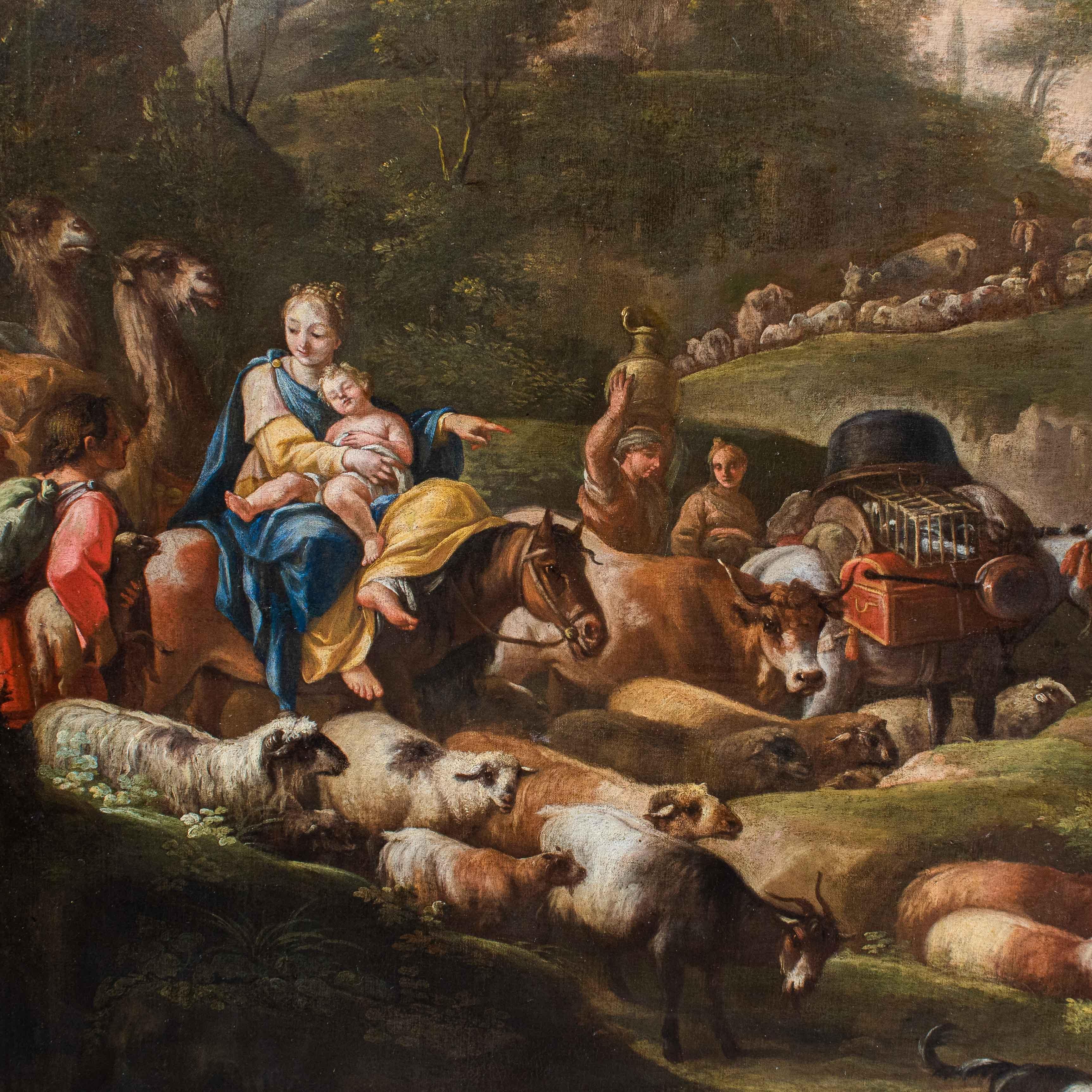 Caravan of shepherds Oil on canvas painting Giuseppe Tassone For Sale 12