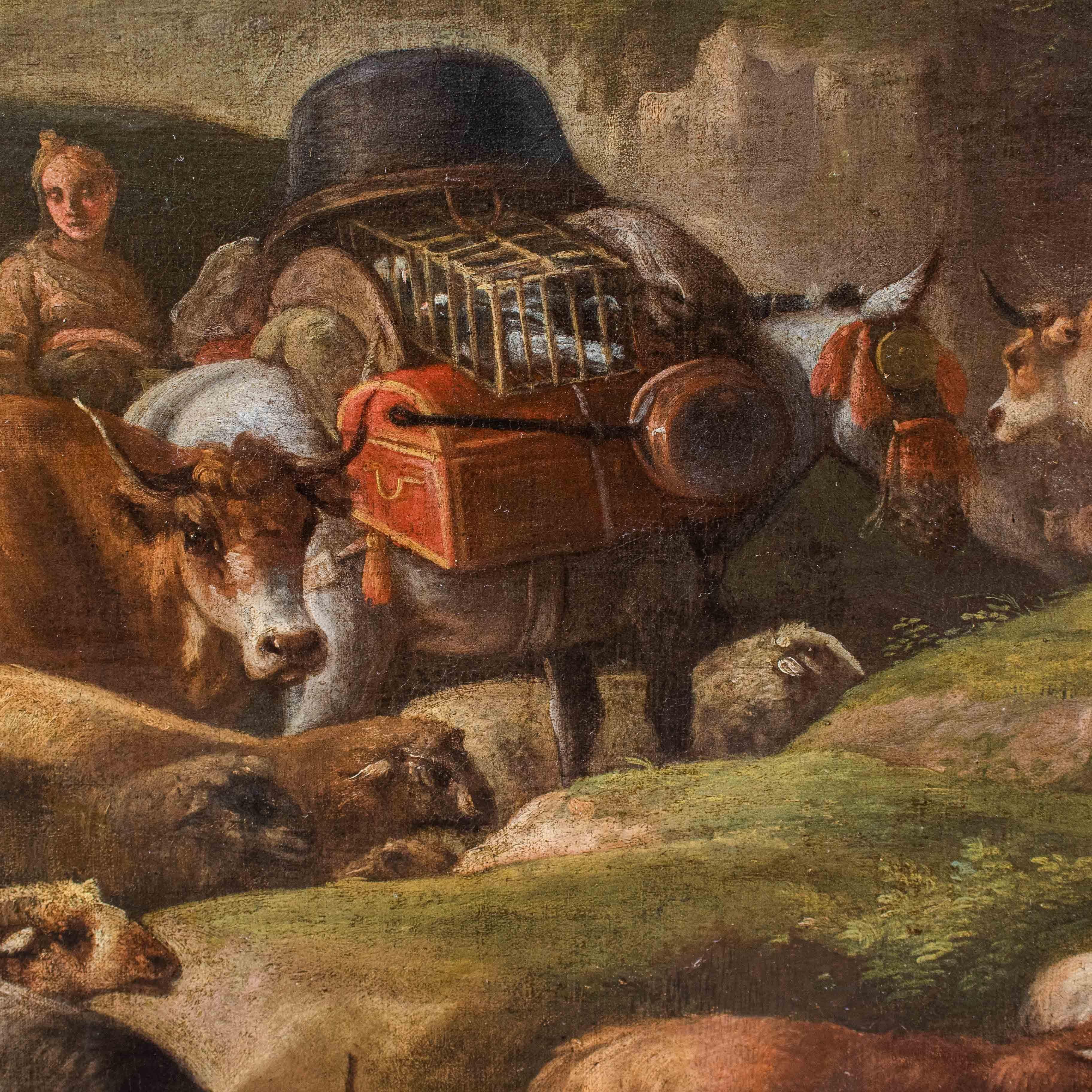 Caravan of shepherds Oil on canvas painting Giuseppe Tassone For Sale 14