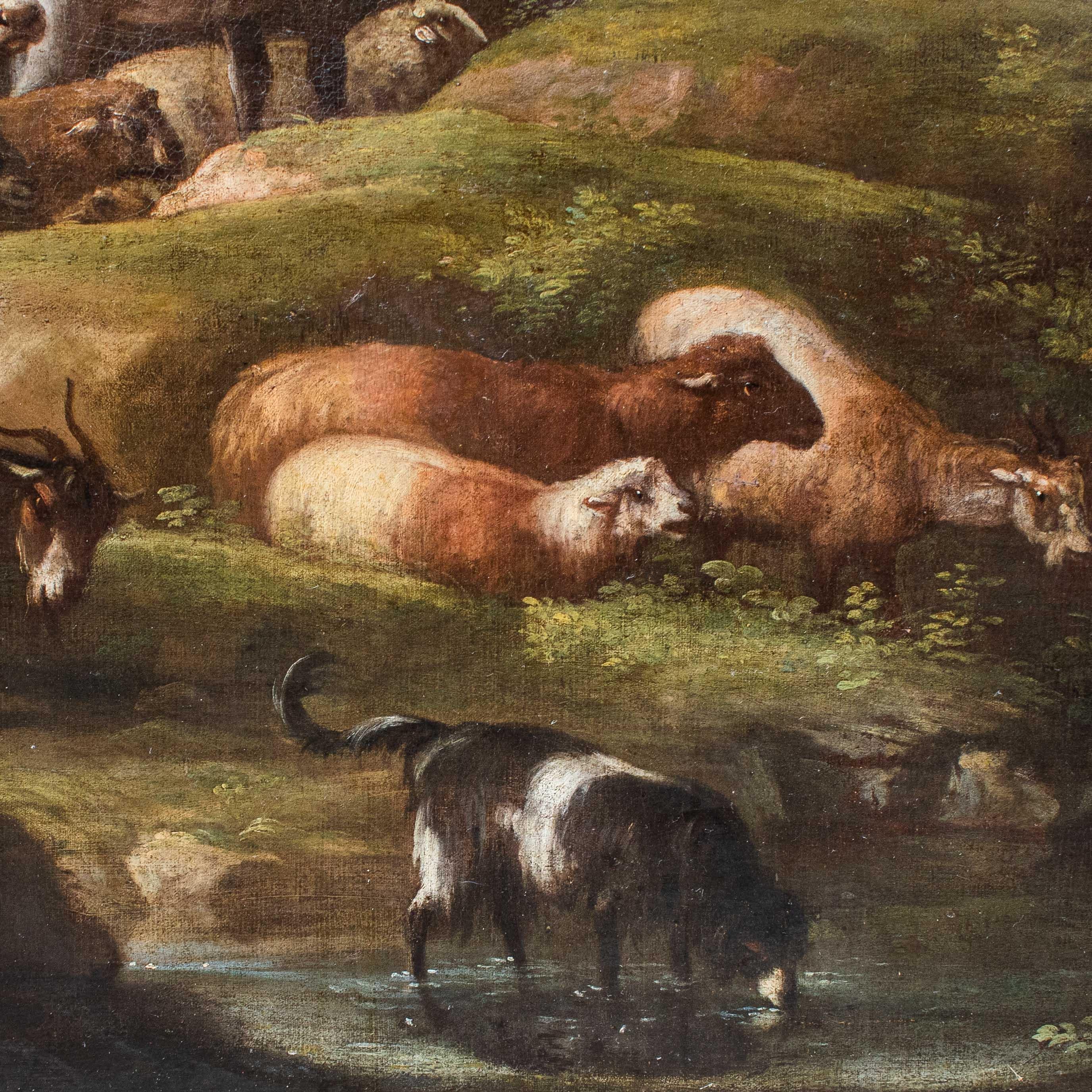 Caravan of shepherds Oil on canvas painting Giuseppe Tassone For Sale 16