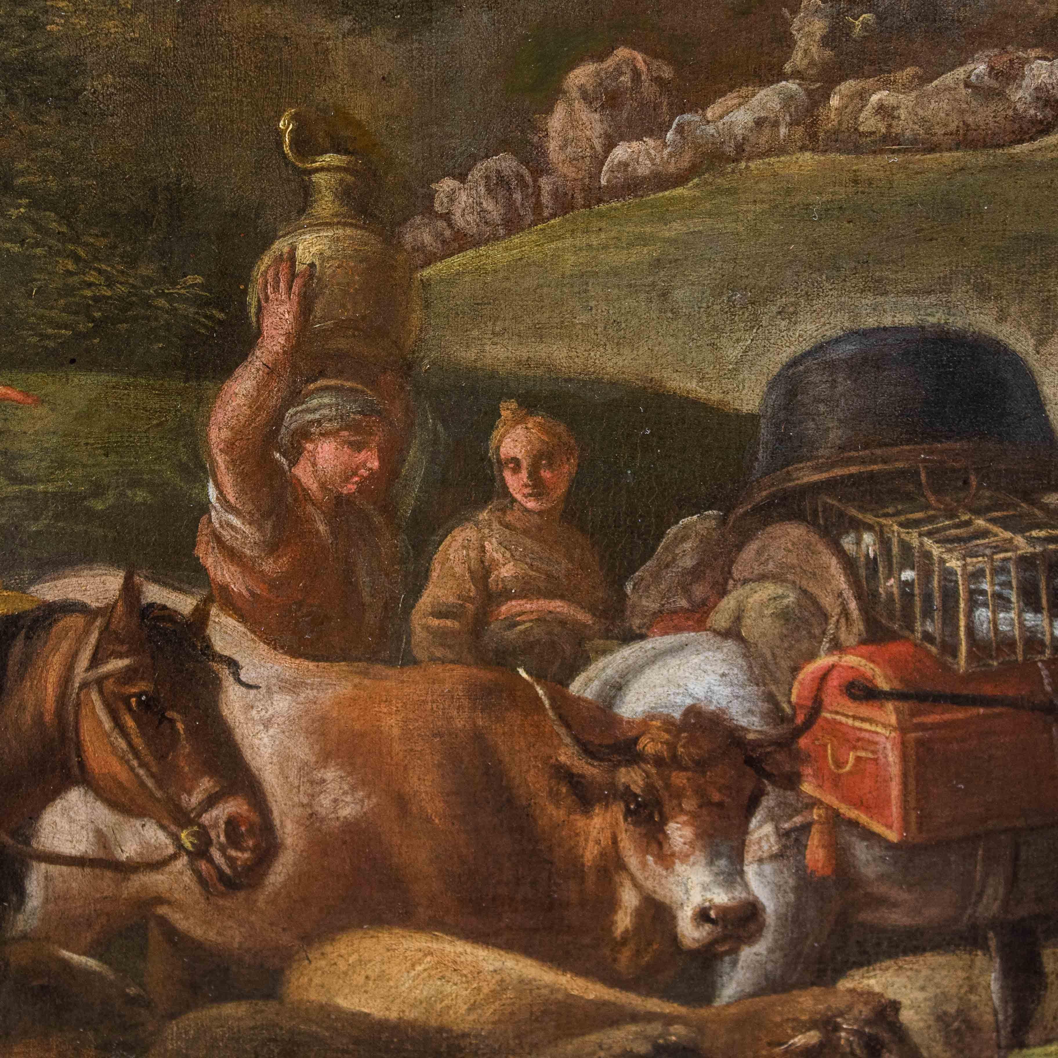 Caravan of shepherds Oil on canvas painting Giuseppe Tassone For Sale 6