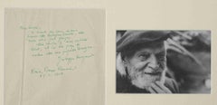 Autograph Letter Signed by Giuseppe Ungaretti - Vintage b/w Photo - 1954