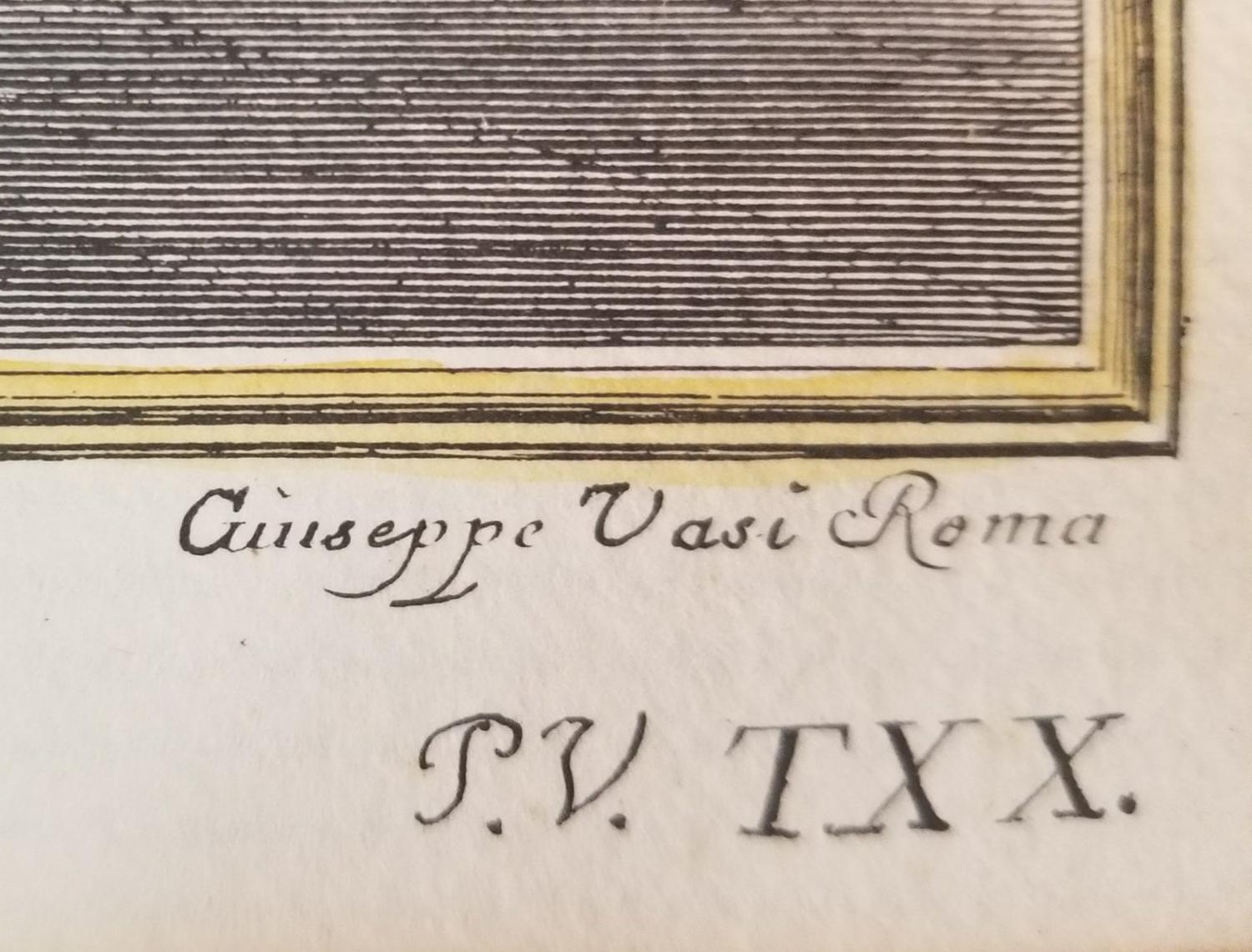 Gravur aus dem 18. Jahrhundert von Giuseppe Locchi und Giuseppe Vasi Veduta degli ufizj 1