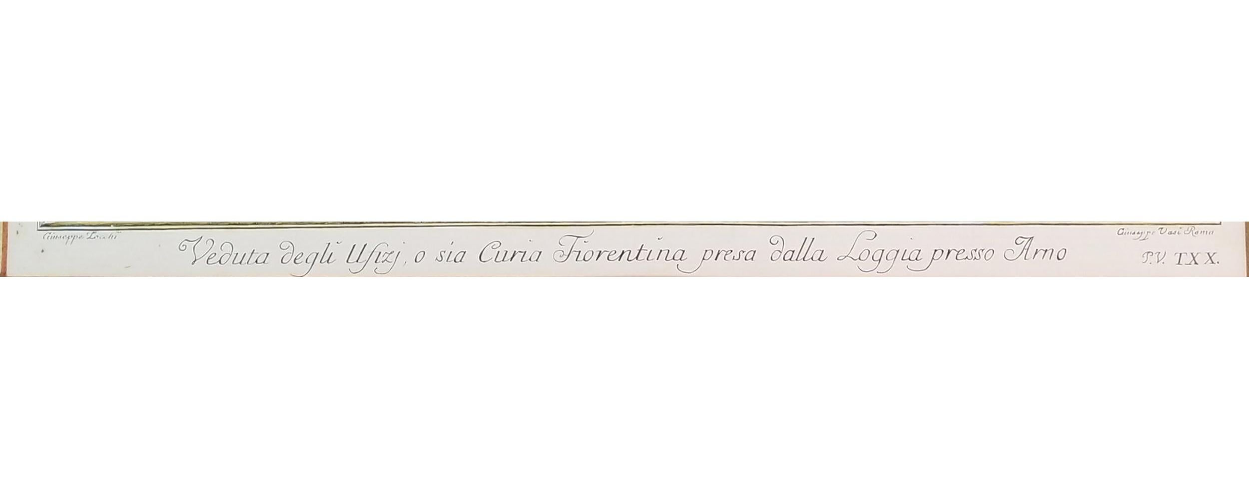 Gravur aus dem 18. Jahrhundert von Giuseppe Locchi und Giuseppe Vasi Veduta degli ufizj 4