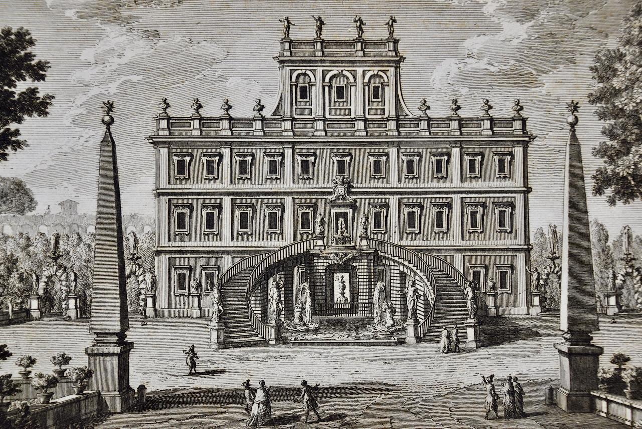  Casino della Villa Altieri, Rome: An 18th Century Architectural Etching by Vasi - Print by Giuseppe Vasi
