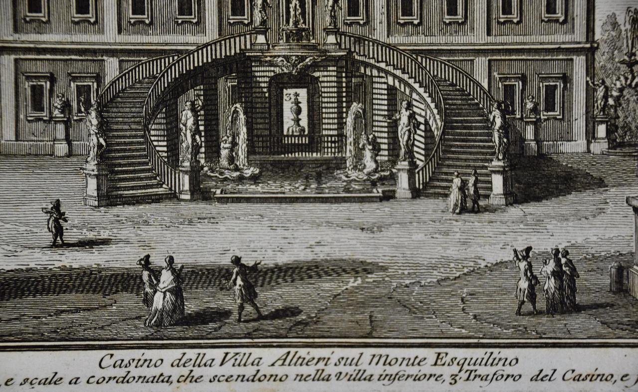  Casino della Villa Altieri, Rome: An 18th Century Architectural Etching by Vasi - Old Masters Print by Giuseppe Vasi