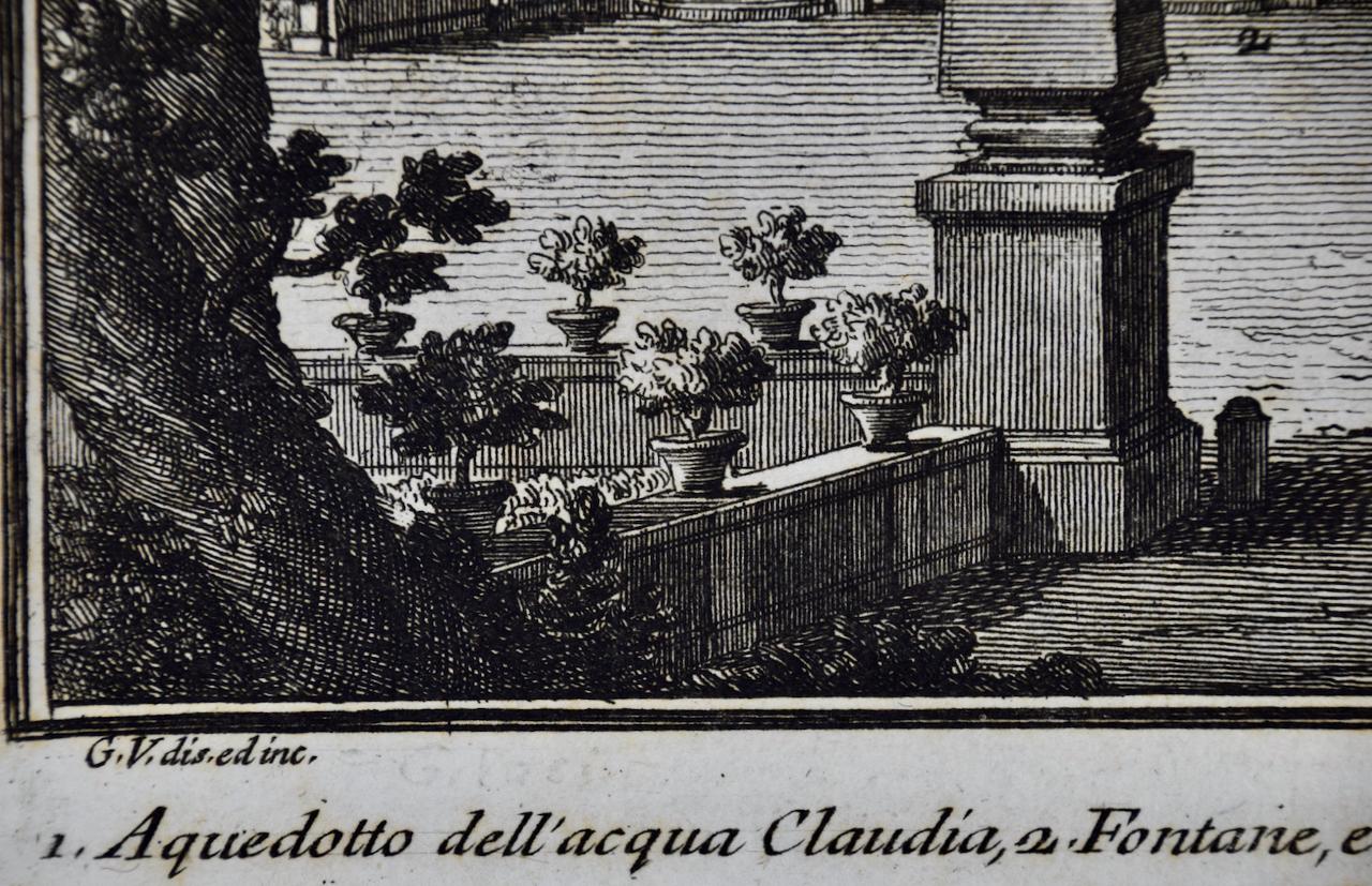  Casino della Villa Altieri, Rome: An 18th Century Architectural Etching by Vasi - Gray Landscape Print by Giuseppe Vasi