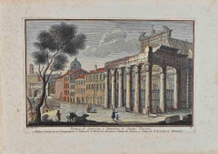 Antonino- Tempel – Radierung von Giuseppe Vasi – 18. Jahrhundert