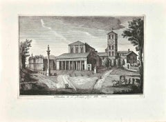 Basilisa di S.Lorenzo Fuori della Mura - Etching by Giuseppe Vasi - 18th century