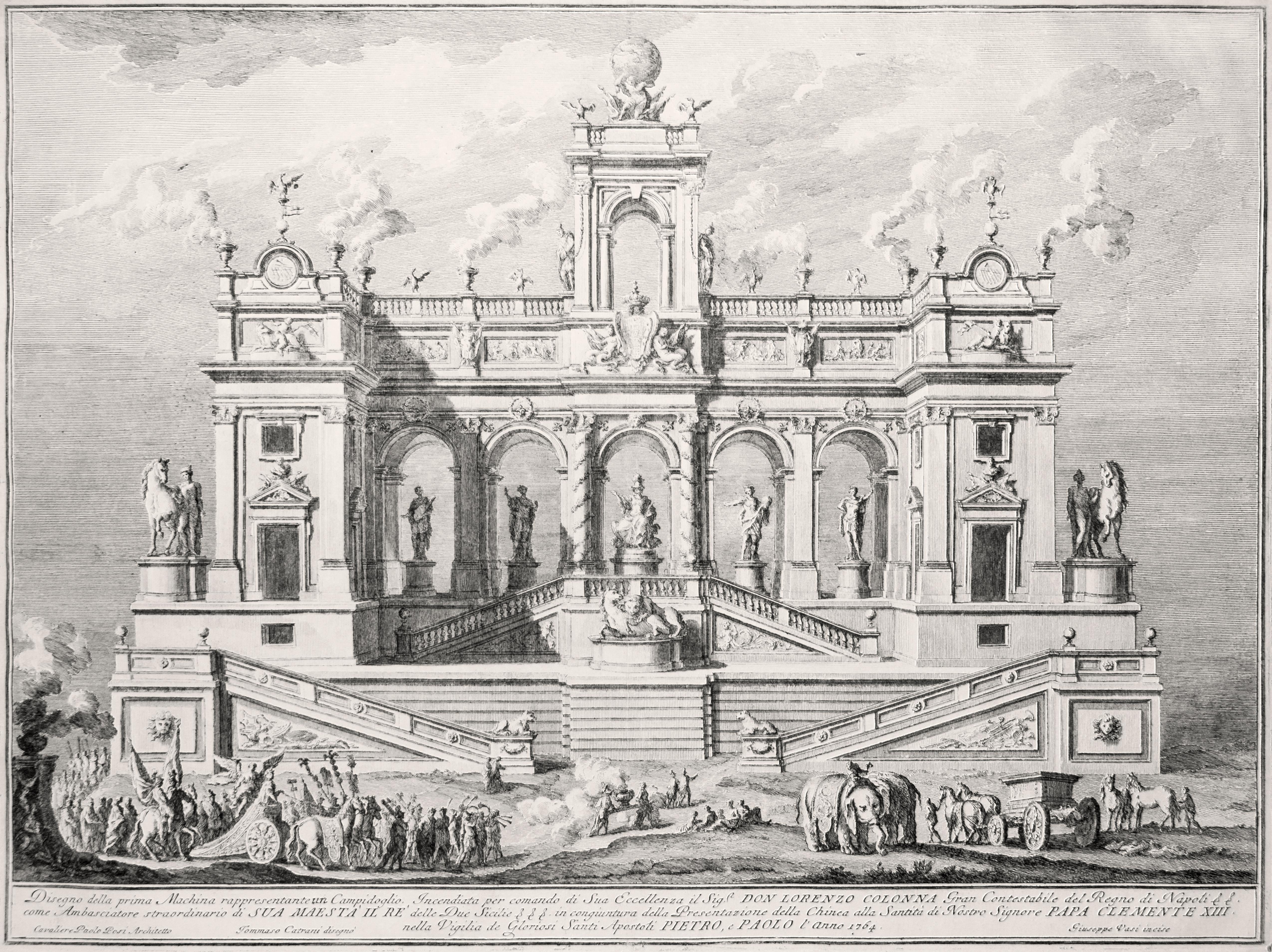 Campidoglio - Etching by Giuseppe Vasi - 1764