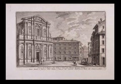 Chiesa di S. Andrea alla Valle - Etching by Giuseppe Vasi - Late 18th Century