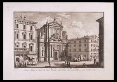 Chiesa di S. Marcello - Etching by Giuseppe Vasi - Late 18th Century