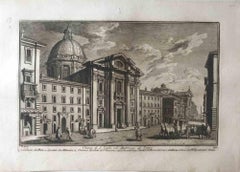 Chiesa di S.Carlo ed Ambrogio al Corso - Etching by G. Vasi - 18th century